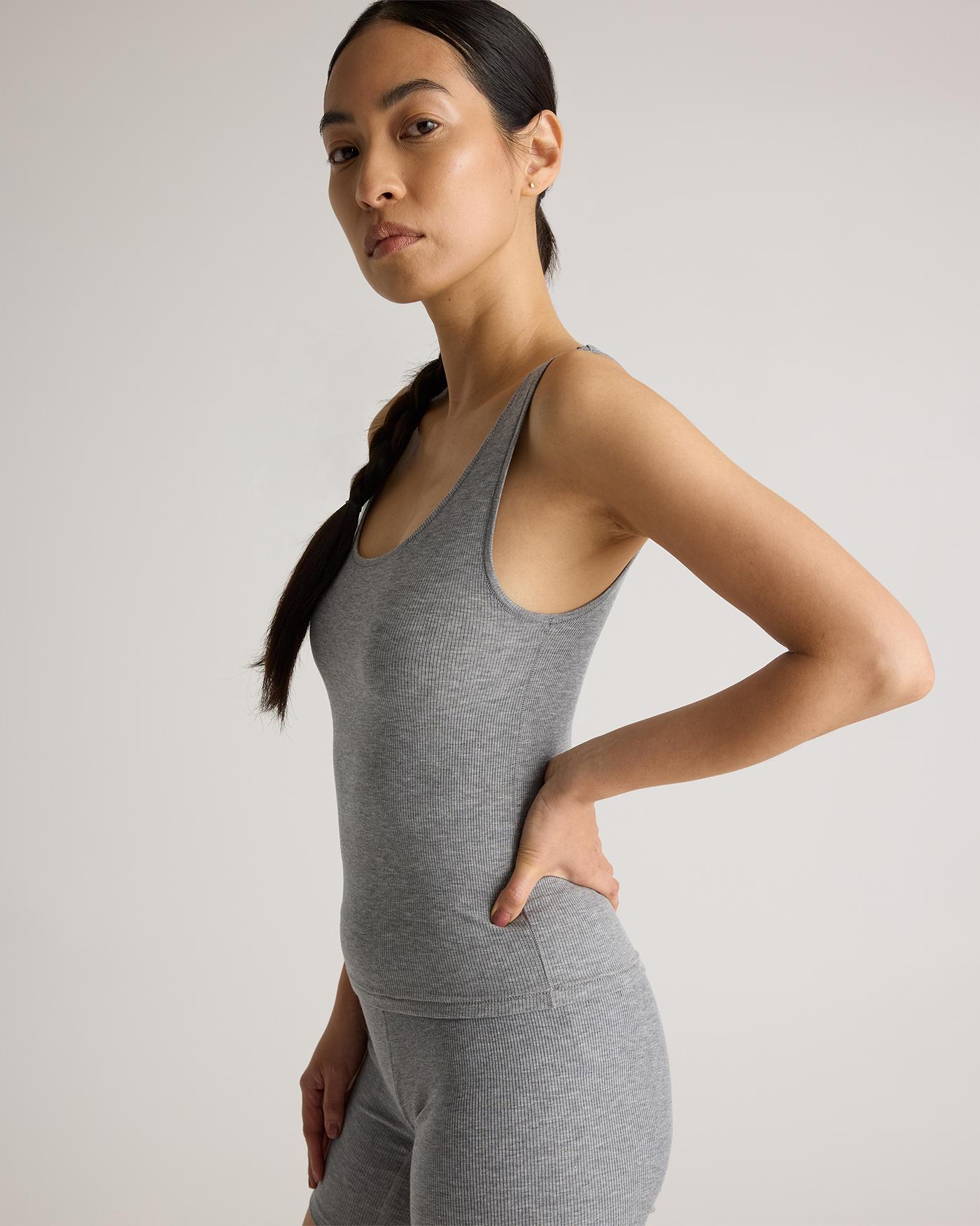 Quince | Women's Tencel Rib Cropped Knit Lounge Tank Top Product Image