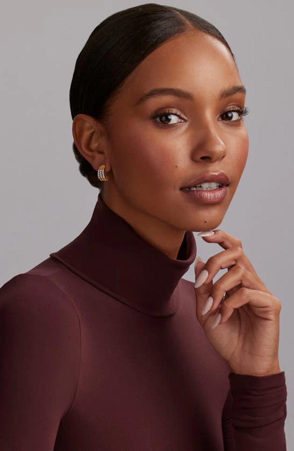 LAGOS 18k Gold Signature Caviar Superfine Half Hoop Earrings Product Image