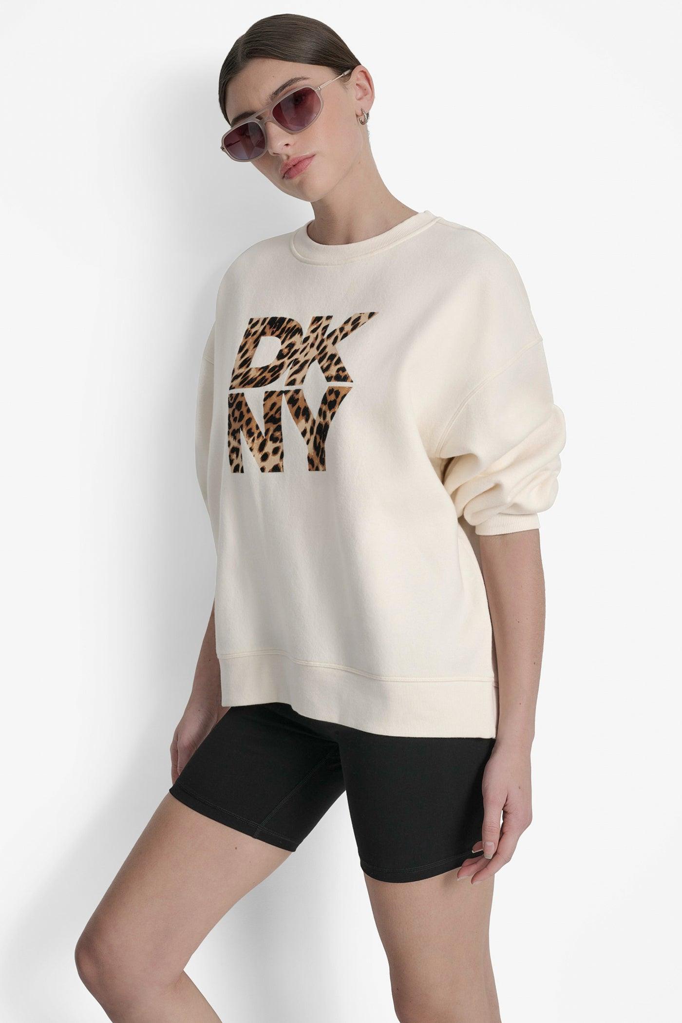 DKNY STACKED ANIMAL PRINT FLOCKING LOGO LONGLINE Product Image
