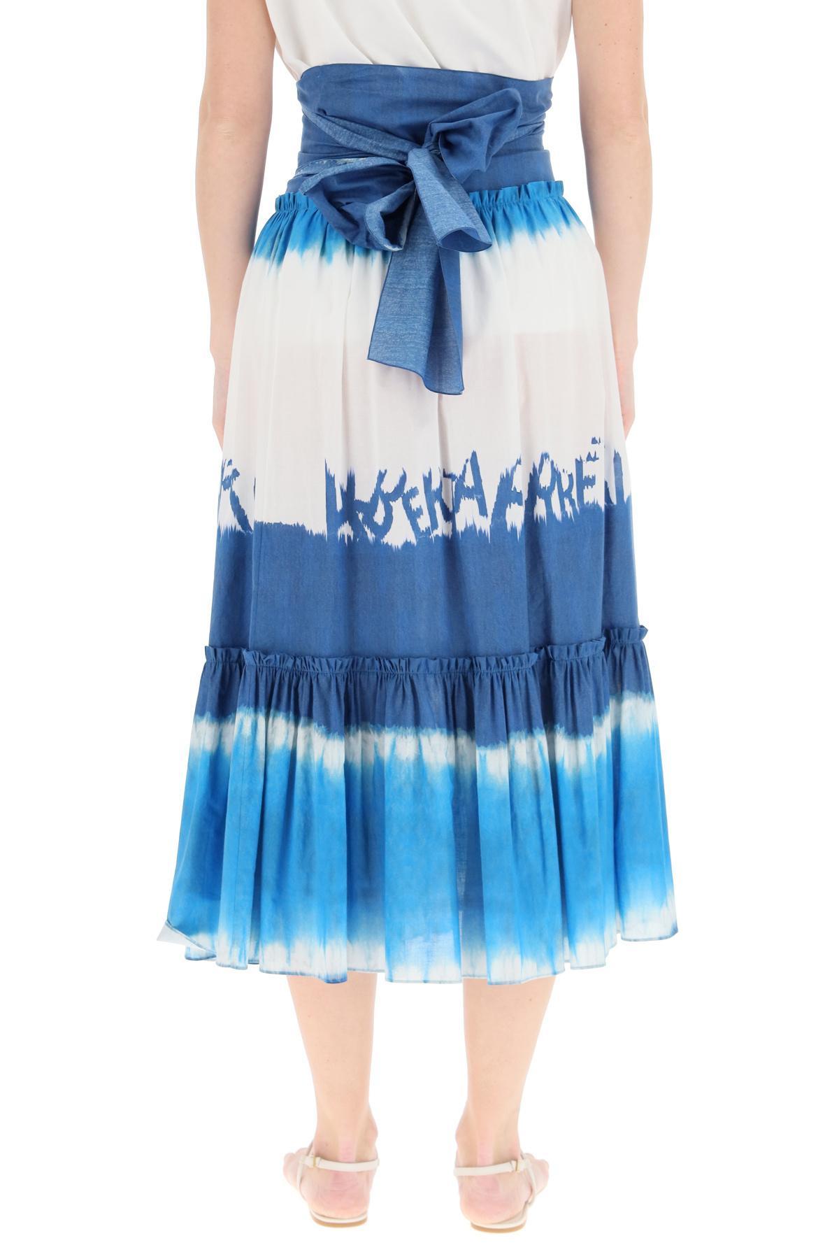 ALBERTA FERRETTI Tie-dye Midi Skirt In Blue Product Image