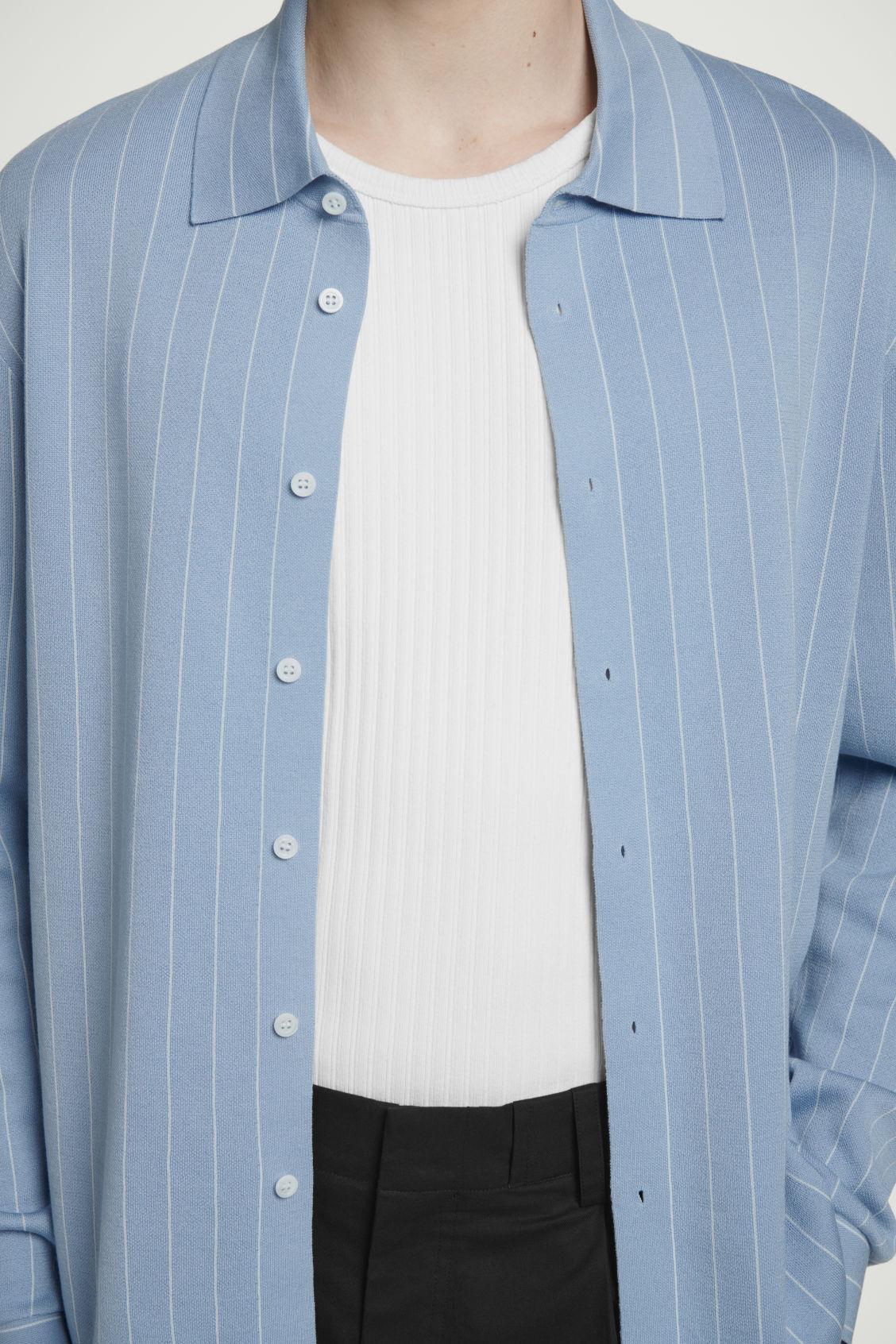 RELAXED STRIPED KNITTED COTTON SHIRT Product Image