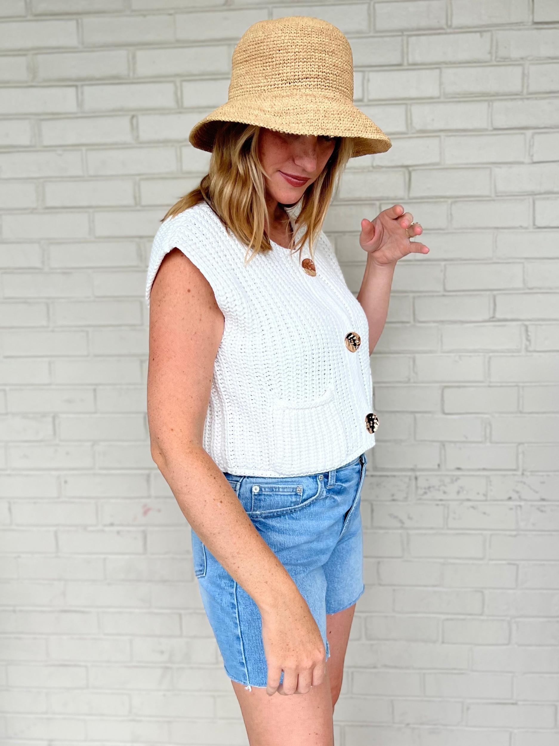 Mya Sweater Button Front Vest Product Image