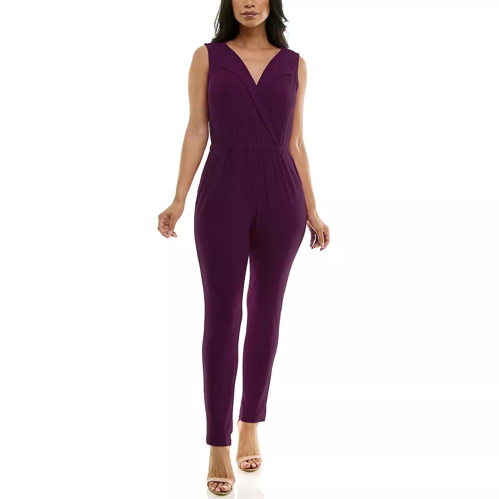 Women's Nina Leonard Collared Jumpsuit, Size: XL, Crisp Pink Product Image
