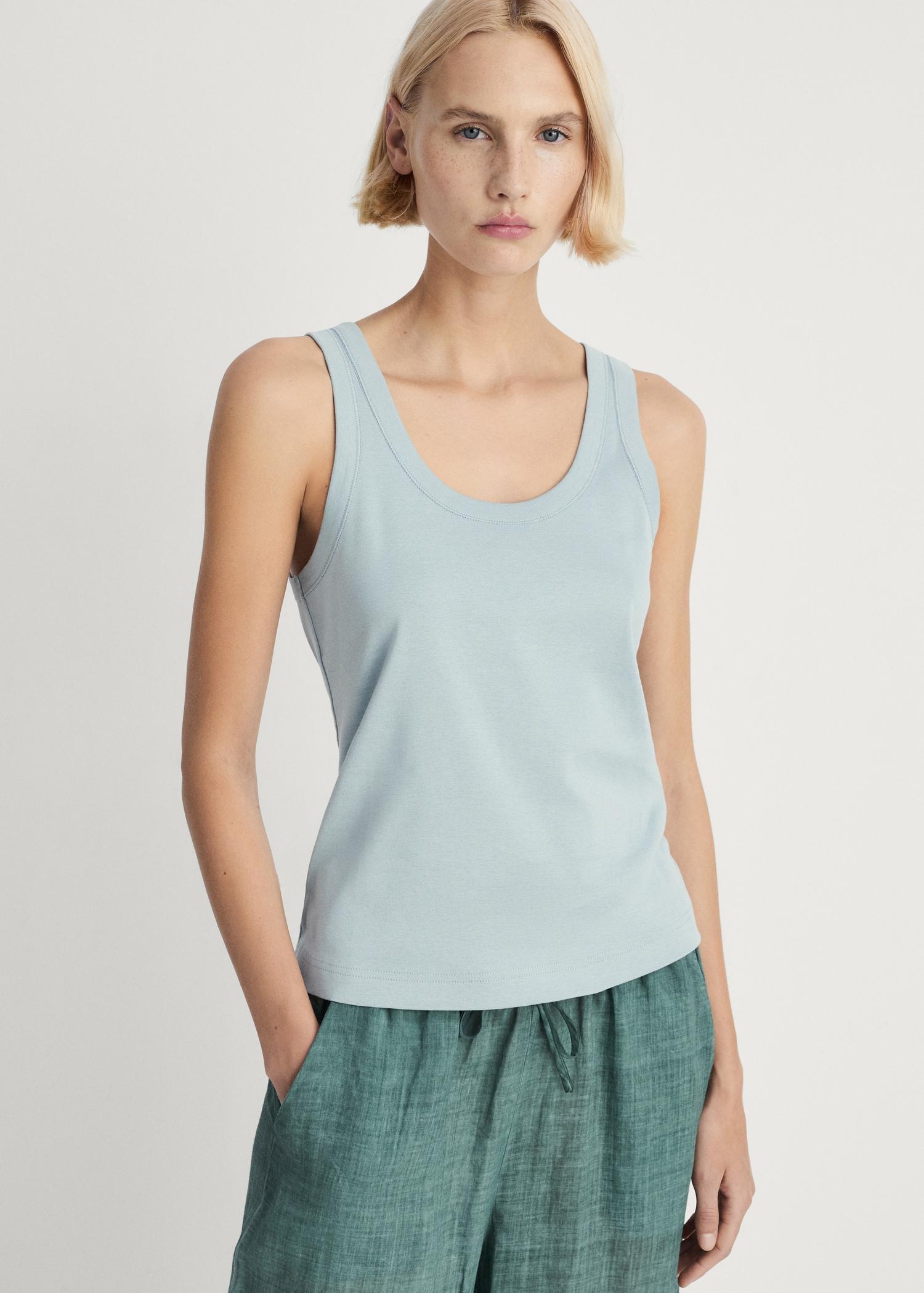 Cotton top with straps - Women | MANGO USA Product Image