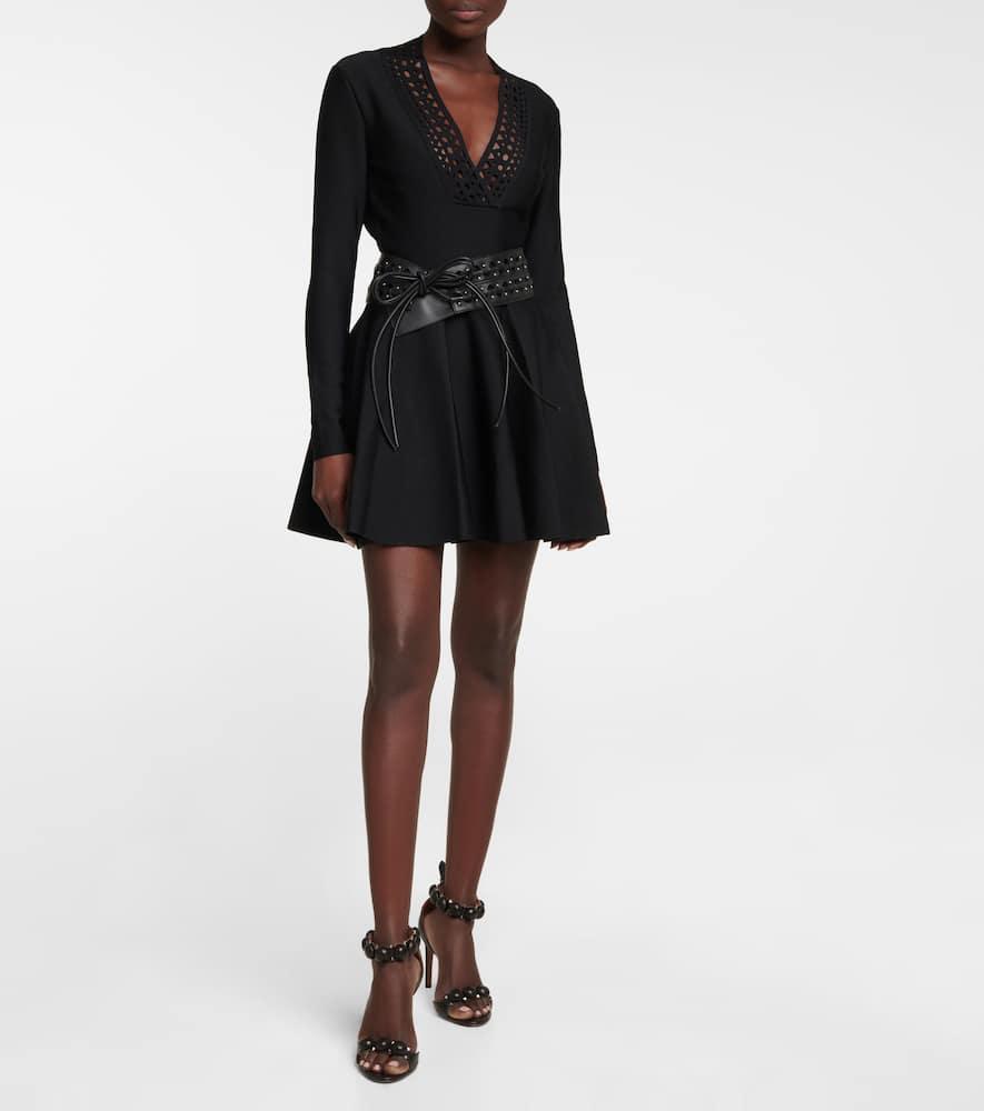 ALAÏA V-neck Minidress In Black Product Image