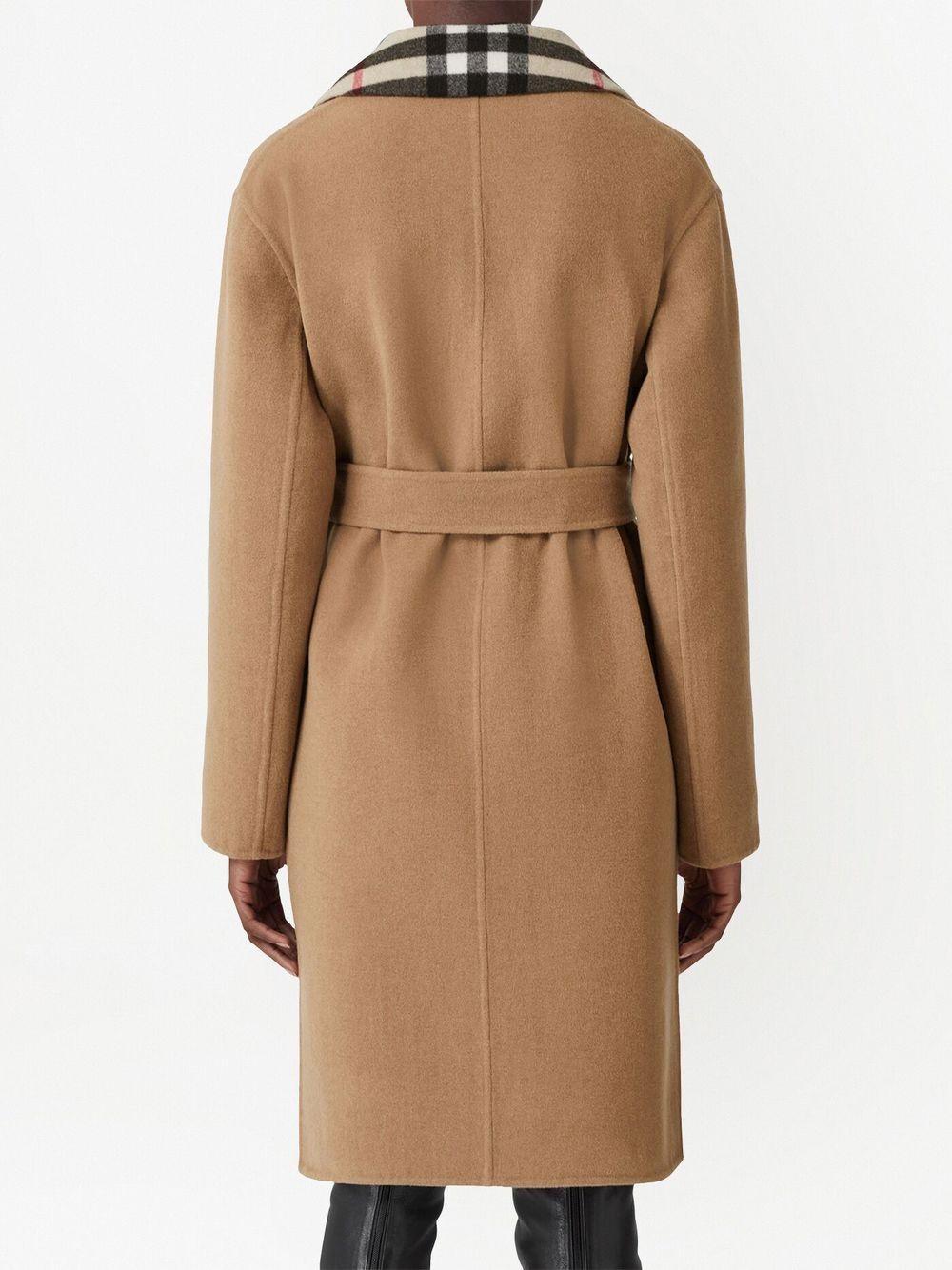 reversible check wool coat Product Image