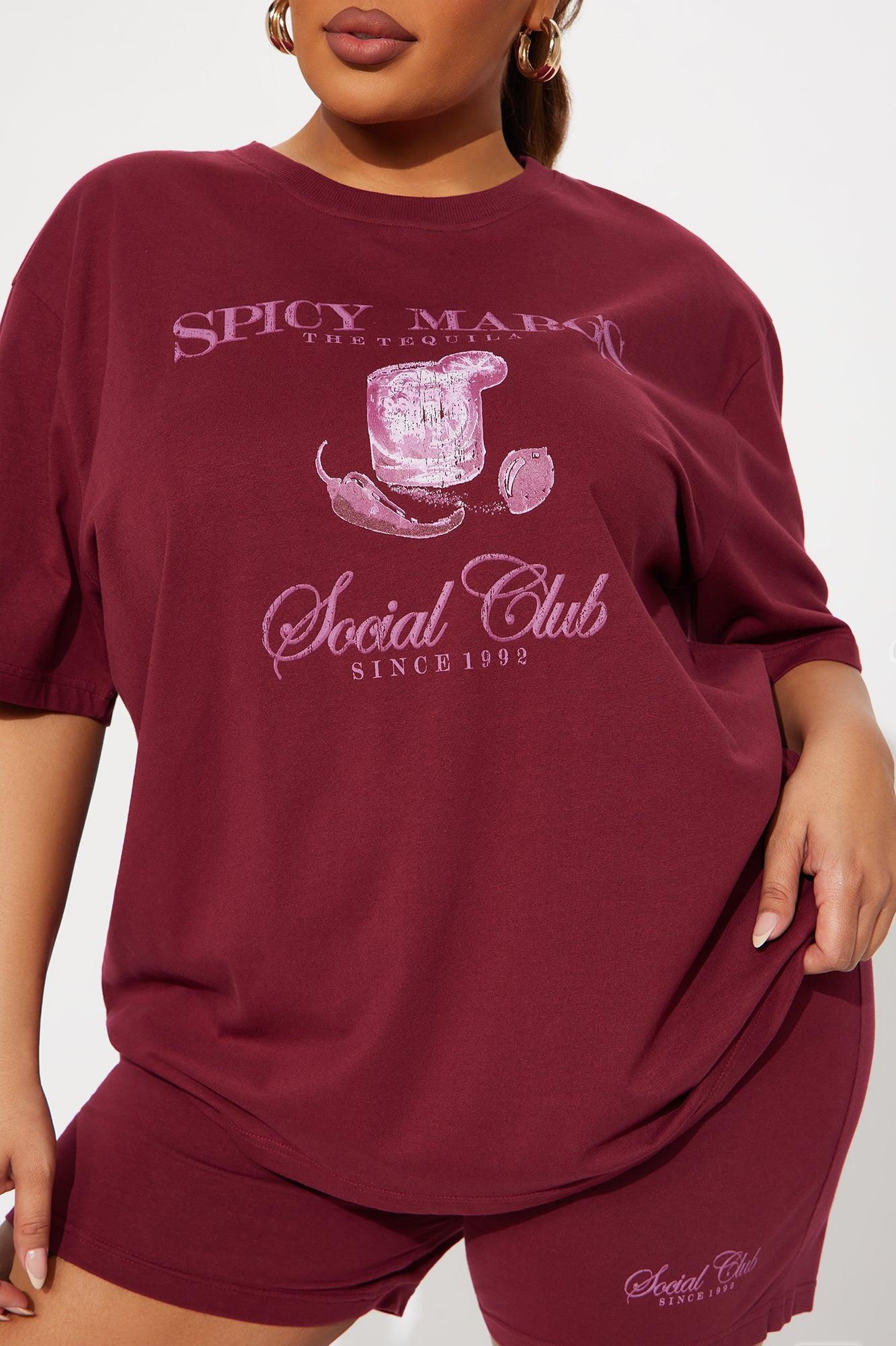 Margs Social Club Short Set - Burgundy Product Image