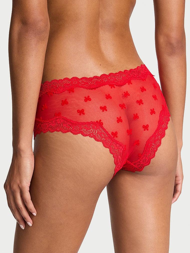 Tease Mesh Lace-Trim Cheeky Panty Product Image
