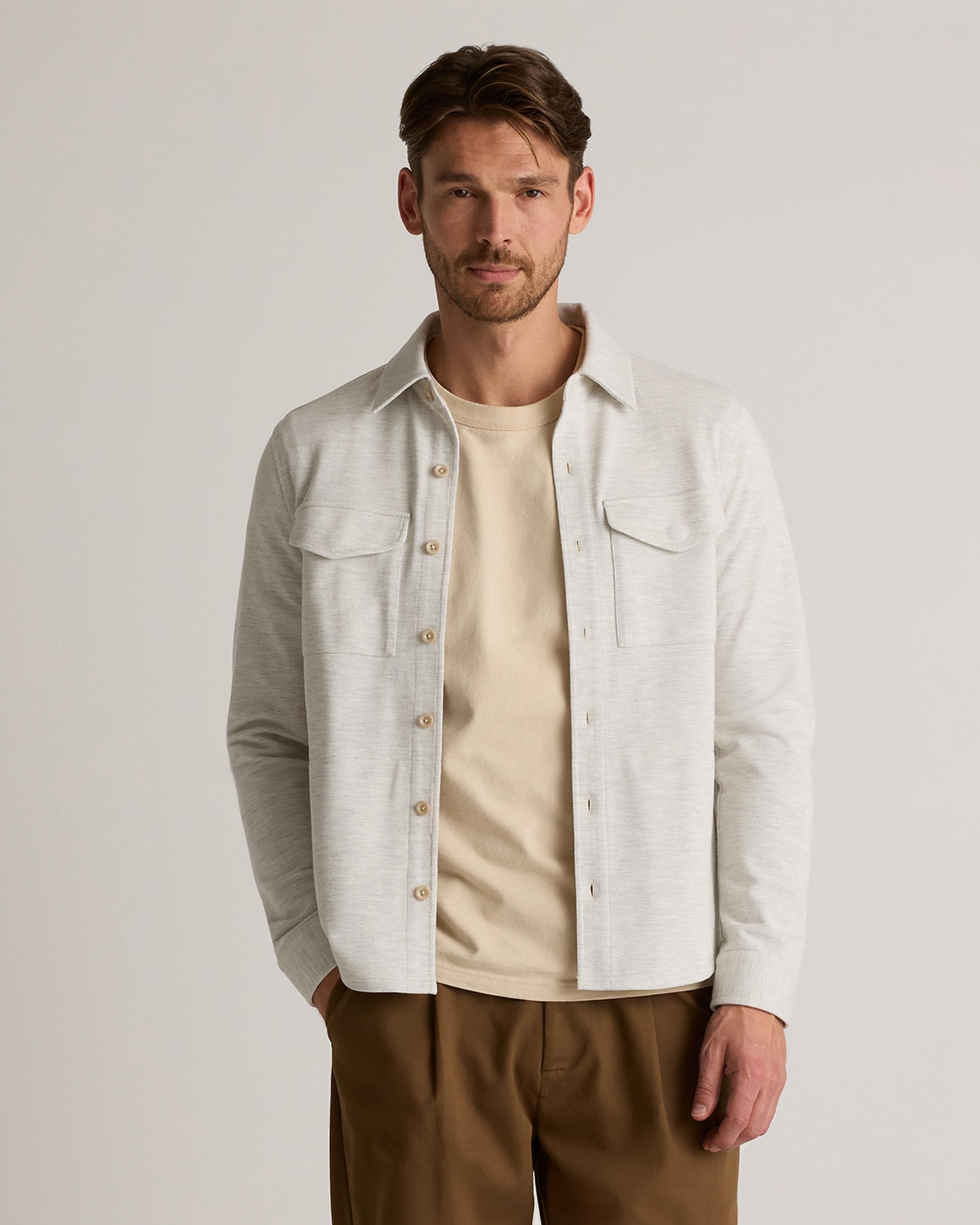 Cotton Pique Knit Overshirt Product Image