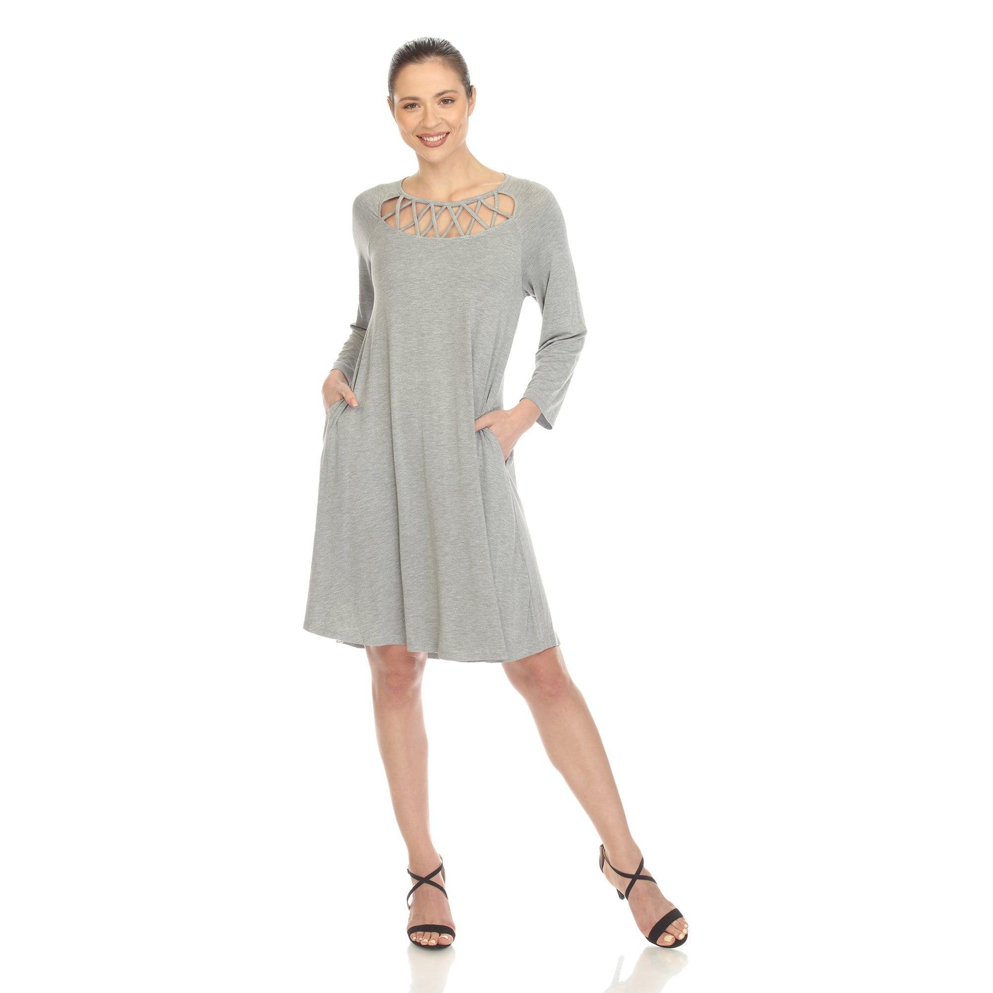 Criss Cross Neckline Swing Midi Dress Product Image