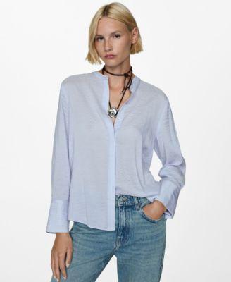 Mango Womens Striped Flowy Shirt Product Image