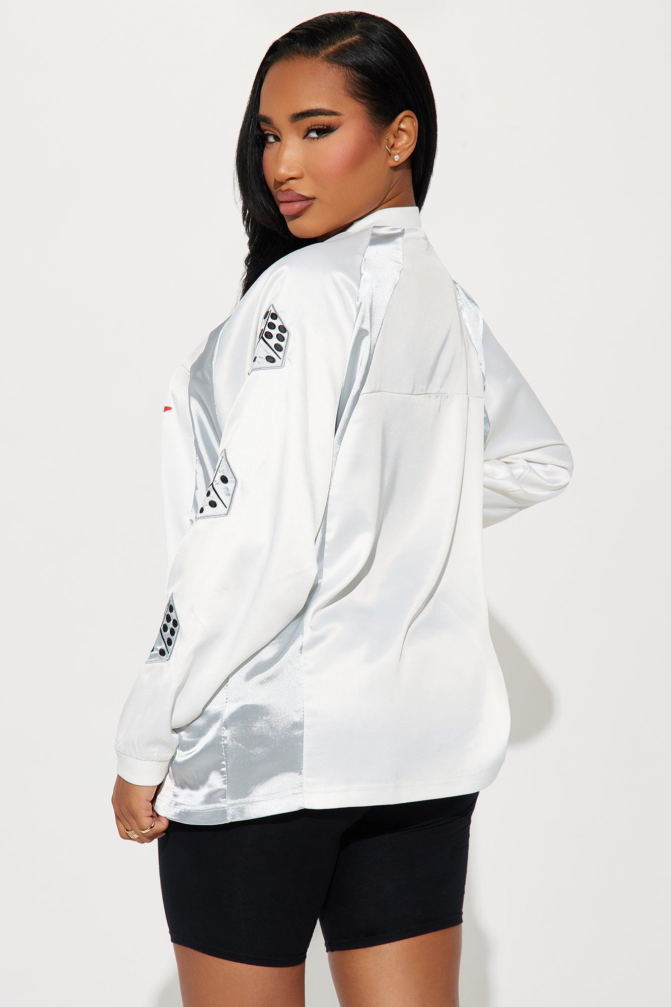 Take A Chance Jersey Top - White Product Image