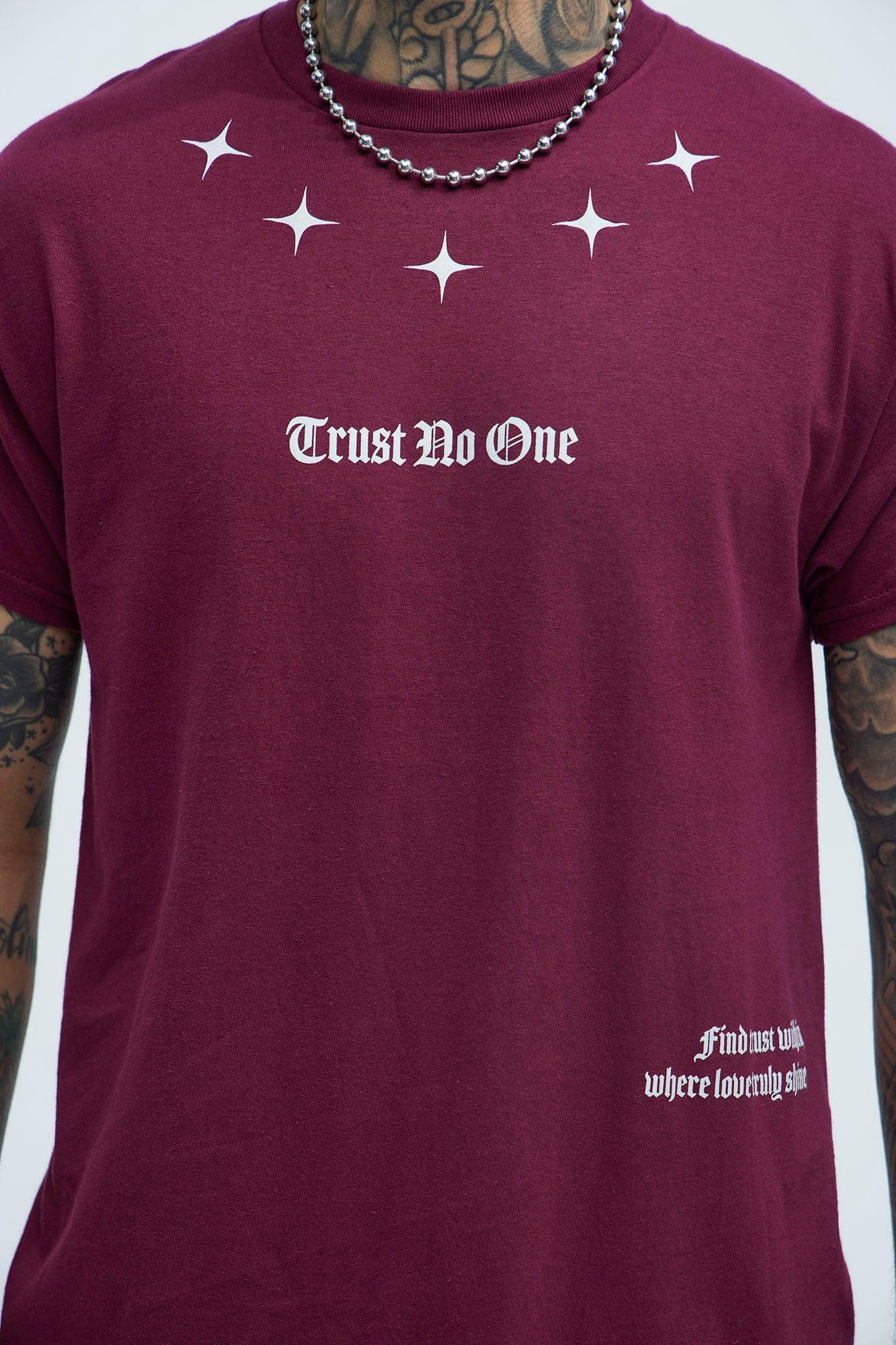 Trust Yourself Short Sleeve Tee - Burgundy Product Image