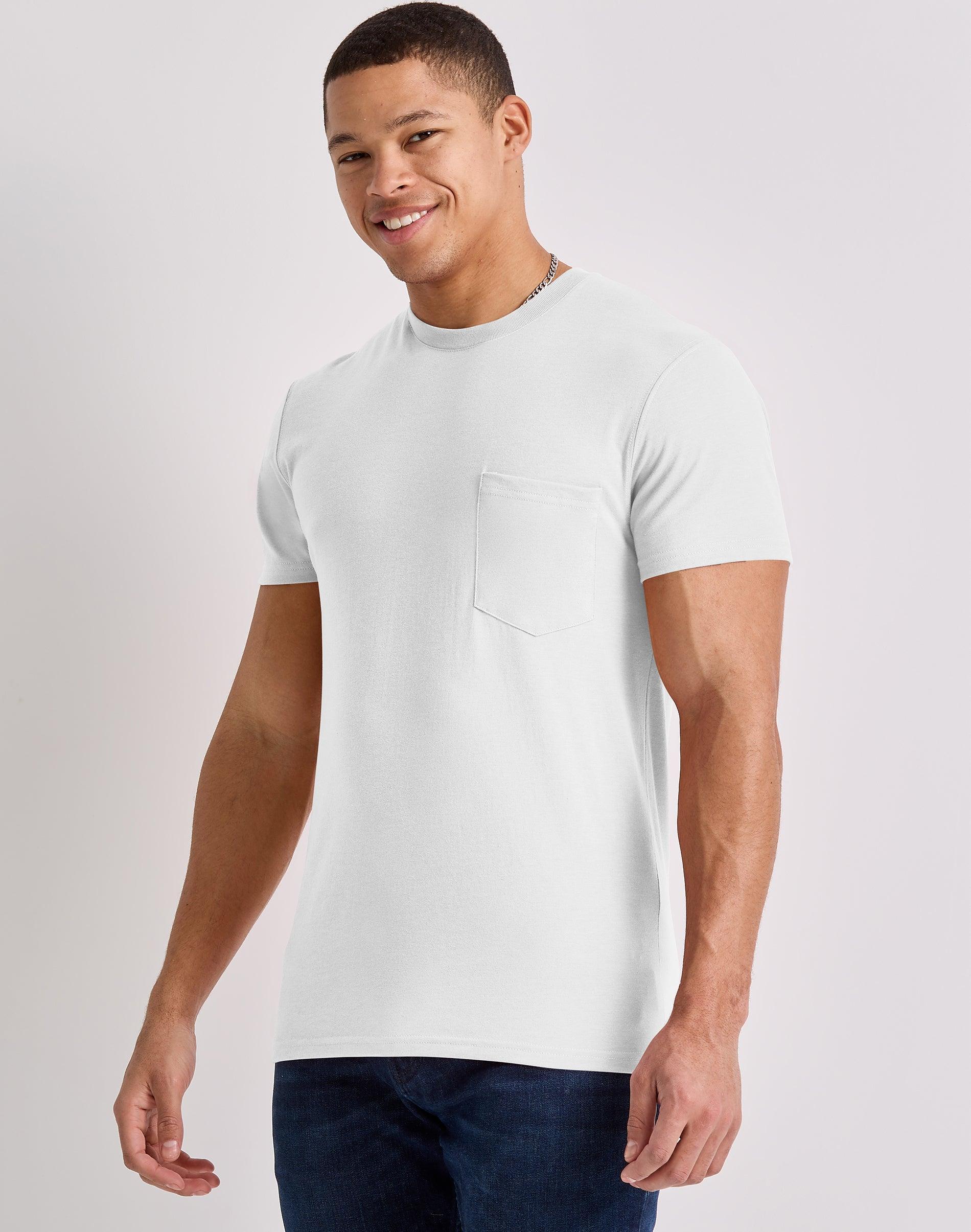 Hanes Originals Mens Cotton Pocket T-Shirt Athletic Navy Heather S Product Image