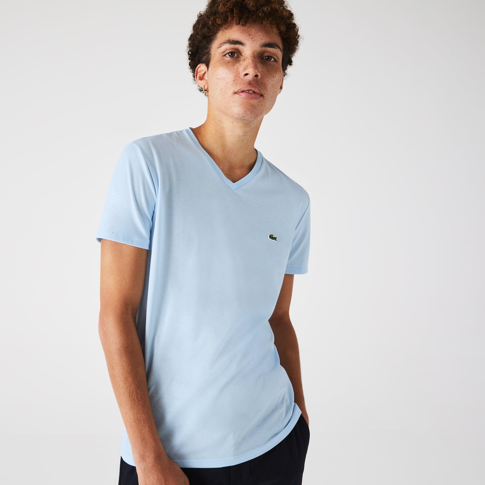 Lightweight Cotton Pima V Neck T-shirt Product Image