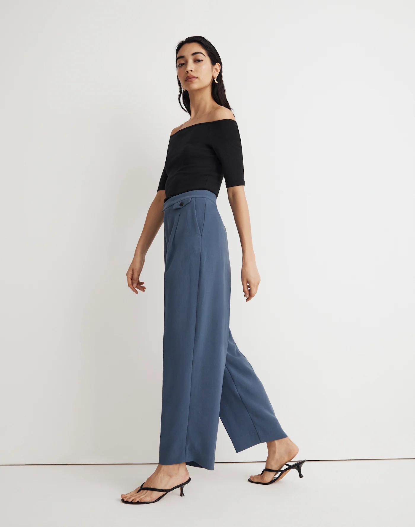 The Petite Rosedale High-Rise Straight Pant in Crepe Product Image