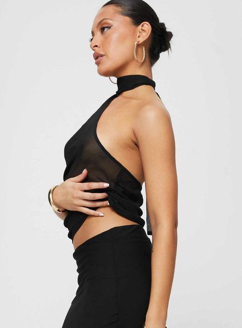Lux Tie Top Black Product Image