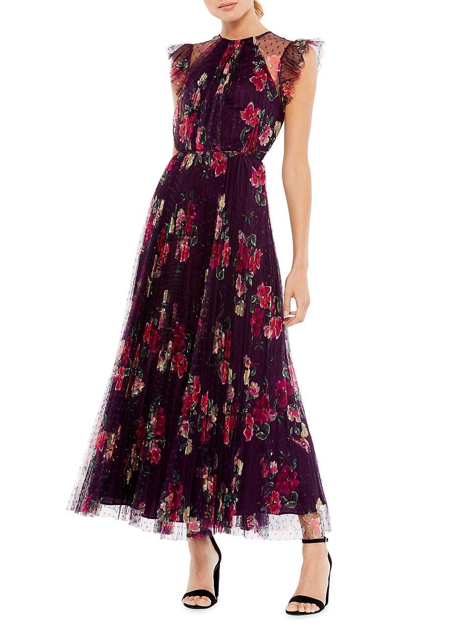Womens Ieena Cap Sleeve Floral A-Line Dress Product Image