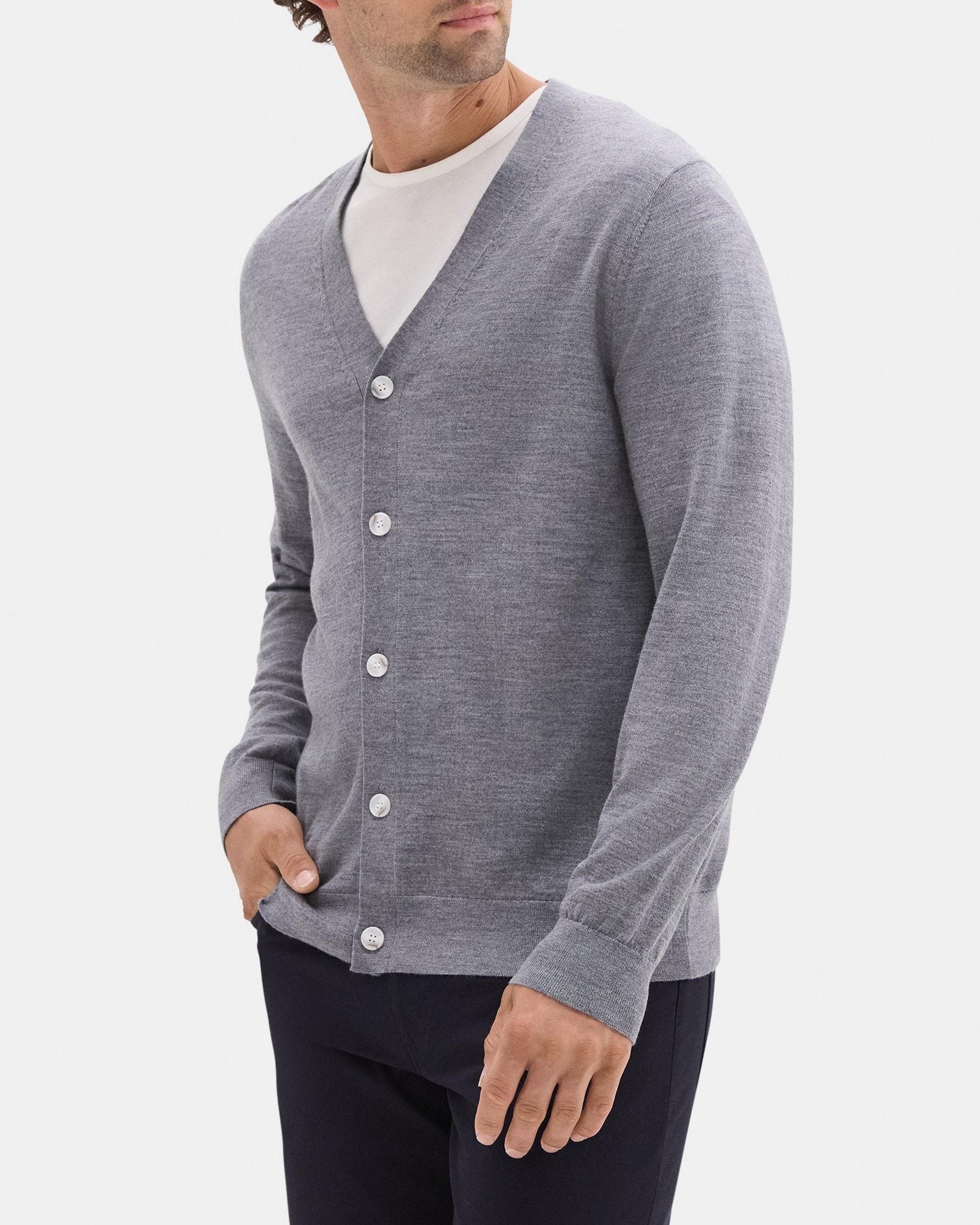 V-Neck Cardigan in Merino Wool Product Image