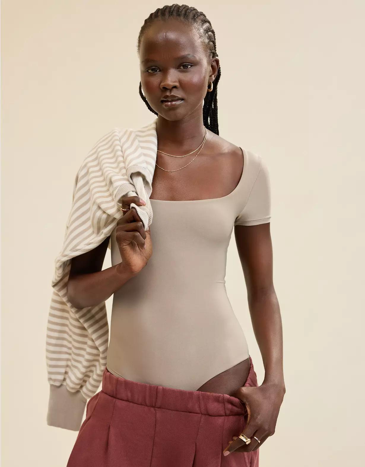 SMOOTHEZ Short Sleeve Square Neck Bodysuit  Product Image