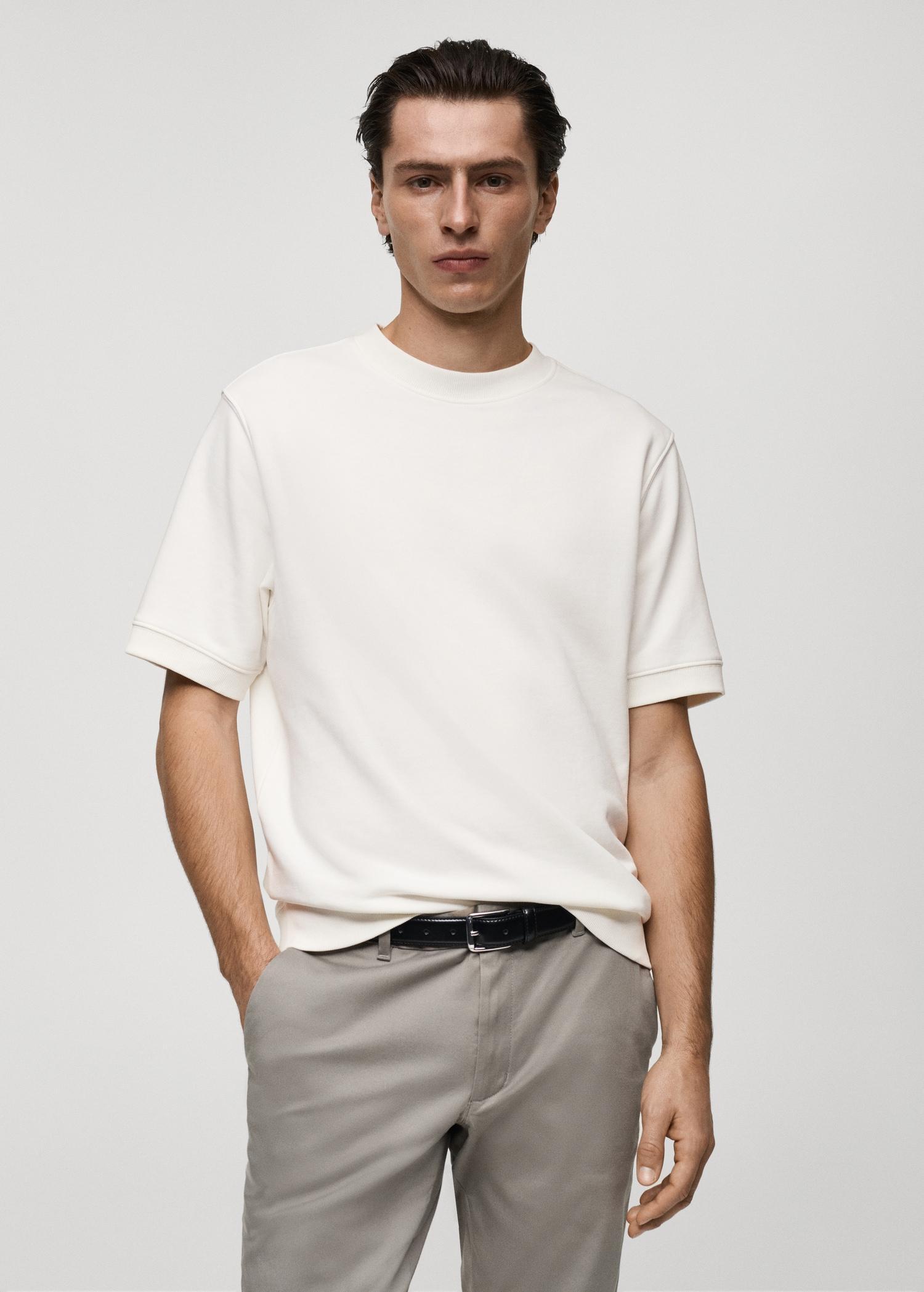 Regular-fit cotton t-shirt - Men | MANGO USA Product Image