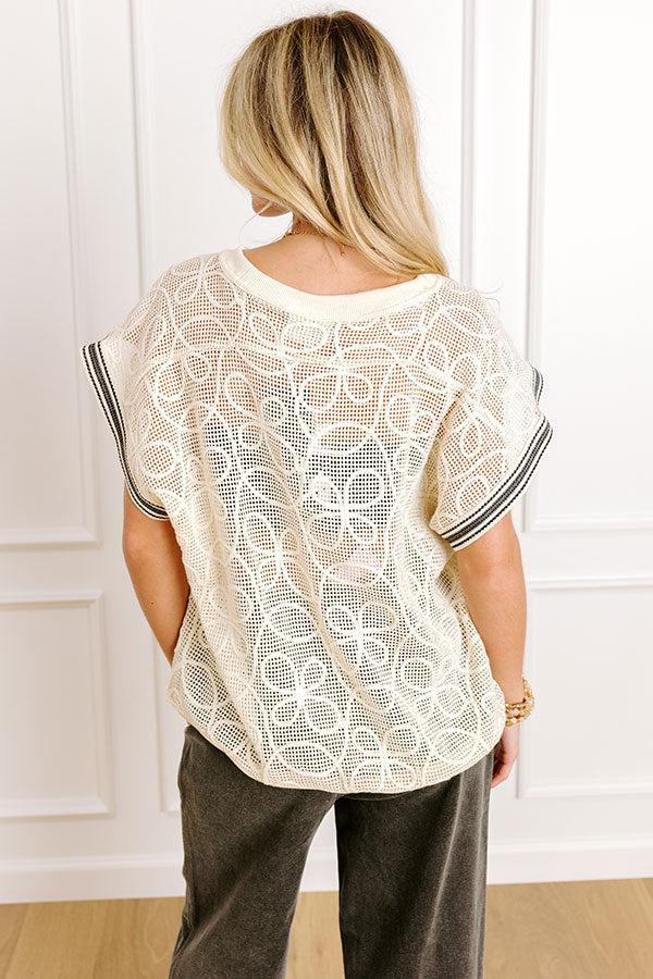 Sicily Bound Knit Mesh Top Product Image