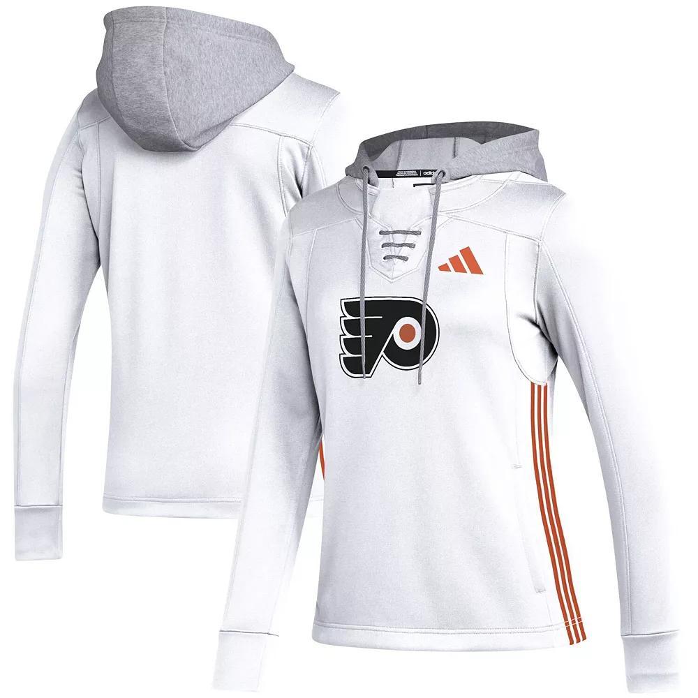 Women's adidas White Philadelphia Flyers Refresh Skate Lace AEROREADY Pullover Hoodie, Size: 2XL, Fly White Product Image