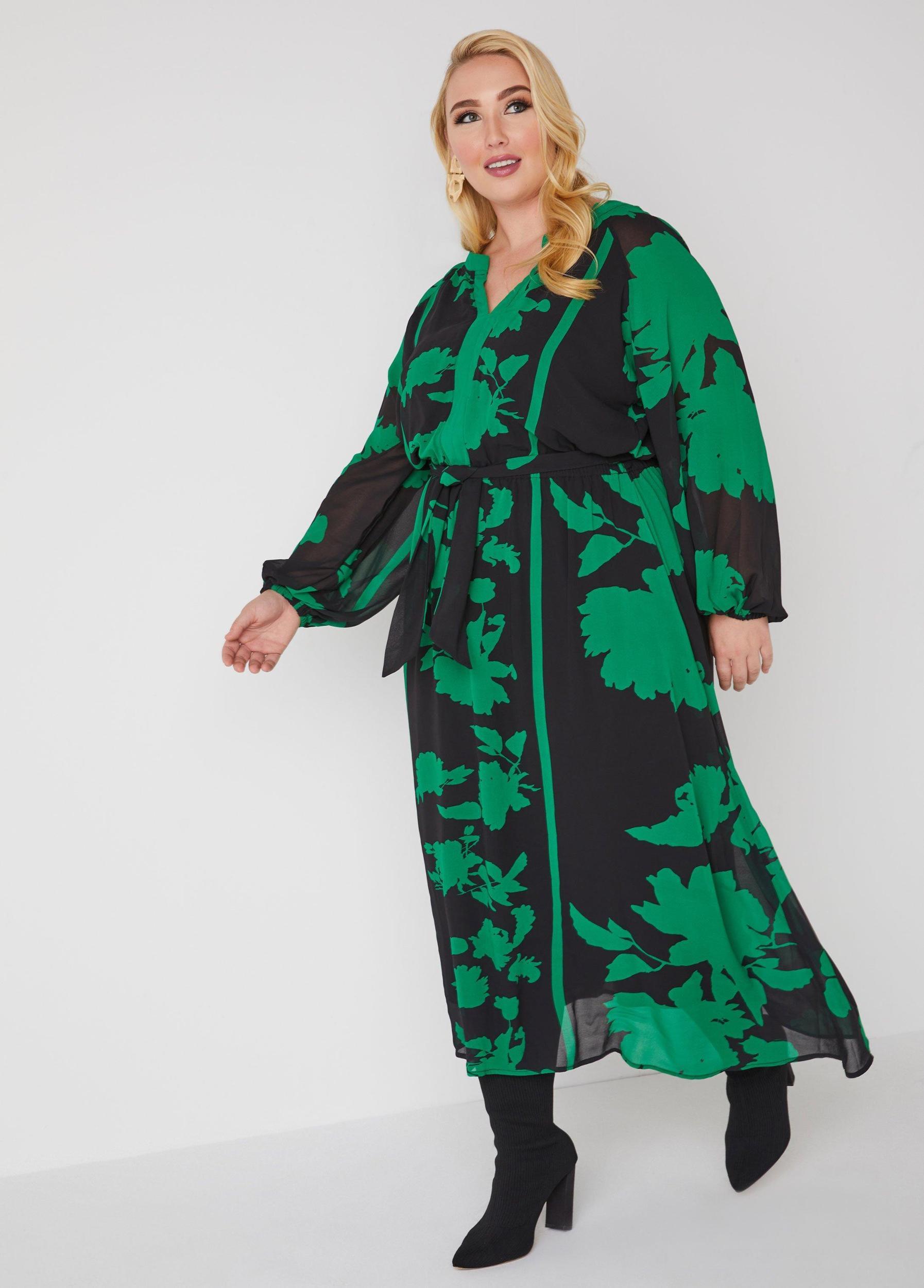 Plus Size Floral Print Georgette Maxi Dress Ashley Stewart Product Image