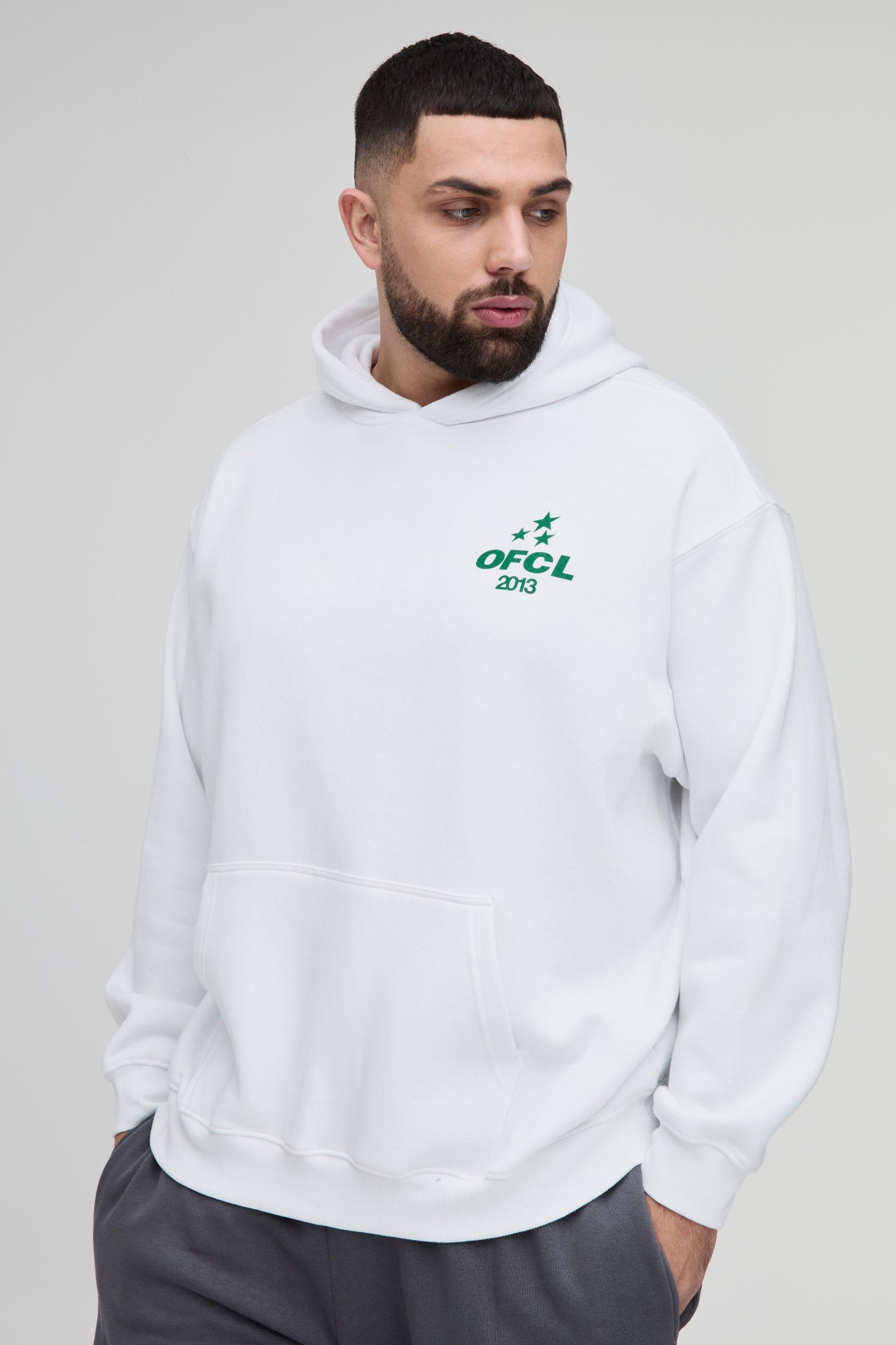 Plus OFCL Star Graphic Oversized Hoodie | boohooMAN USA Product Image