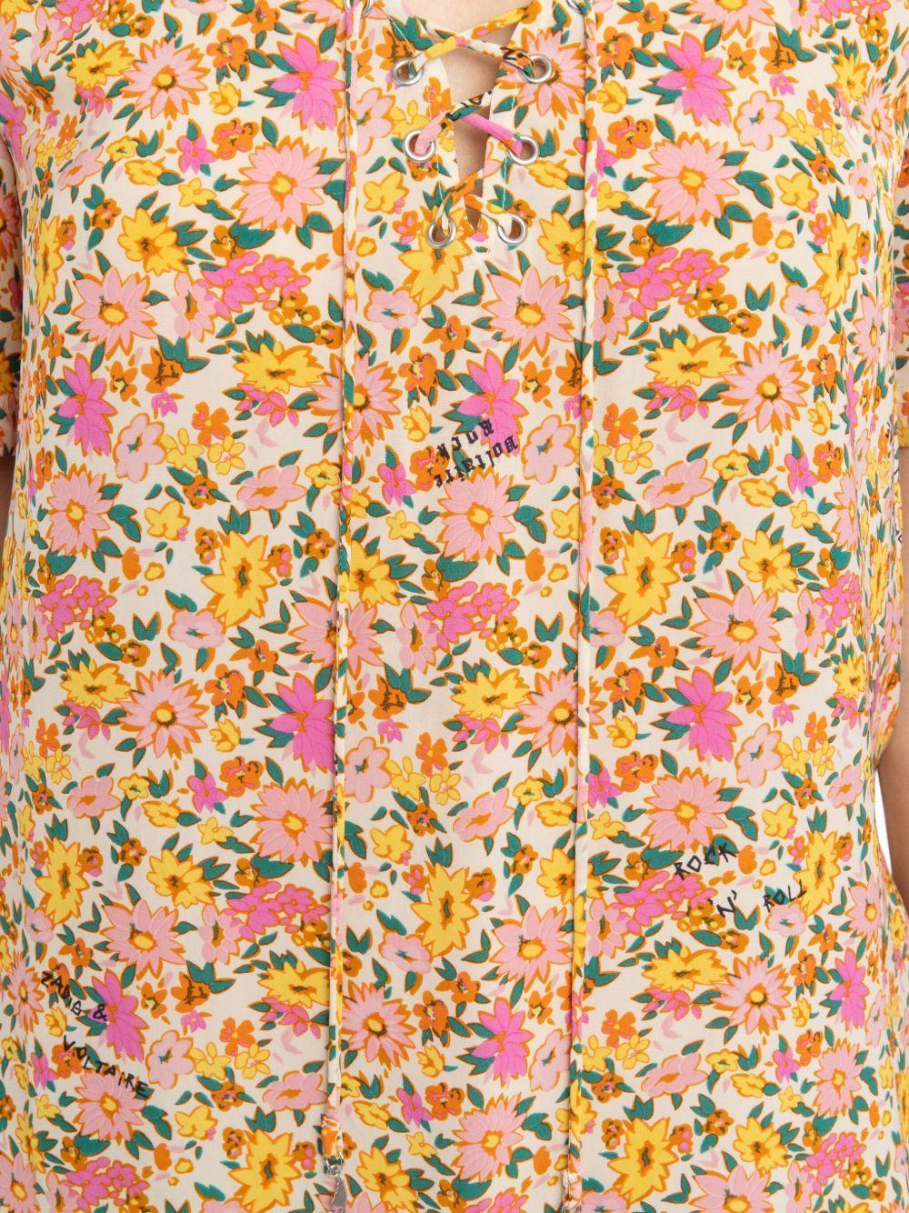 floral-print short-sleeve top Product Image