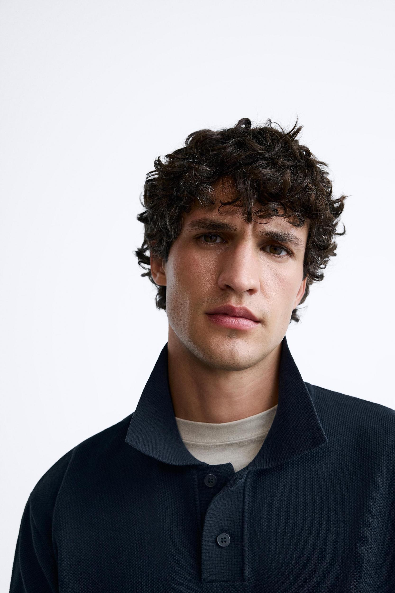 TEXTURED KNIT POLO Product Image