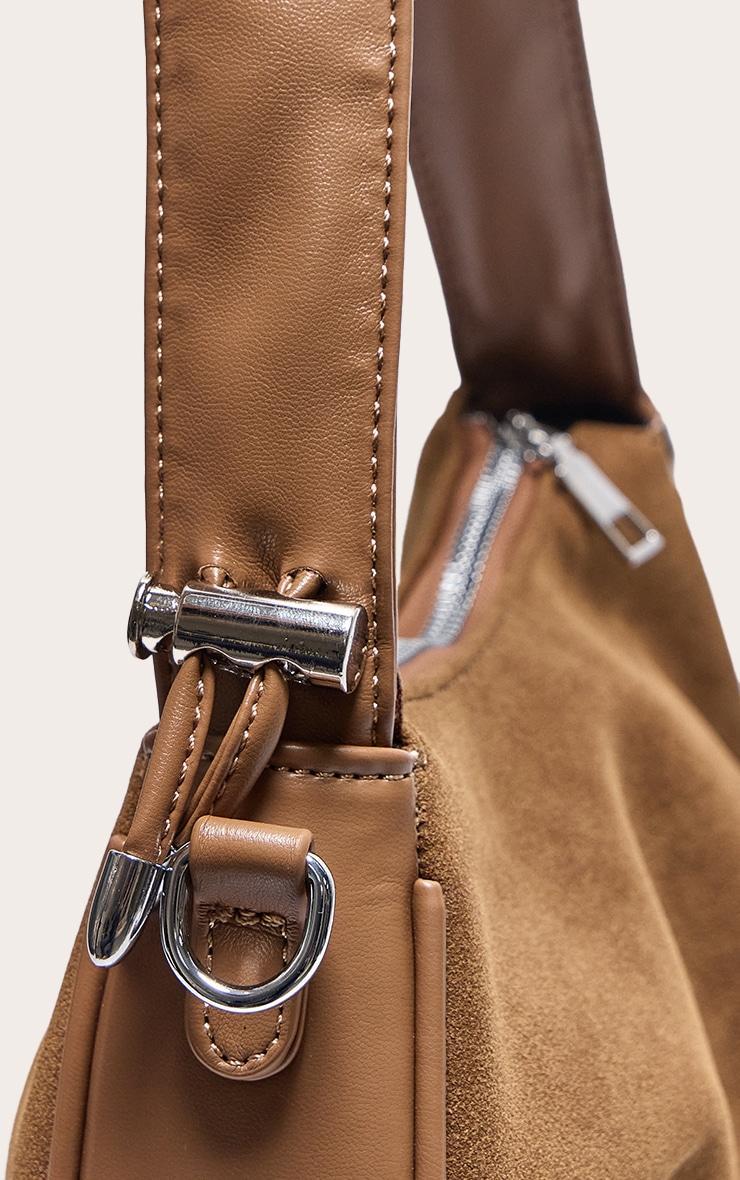  Brown Faux Suede Mini Shoulder Bag Product Image