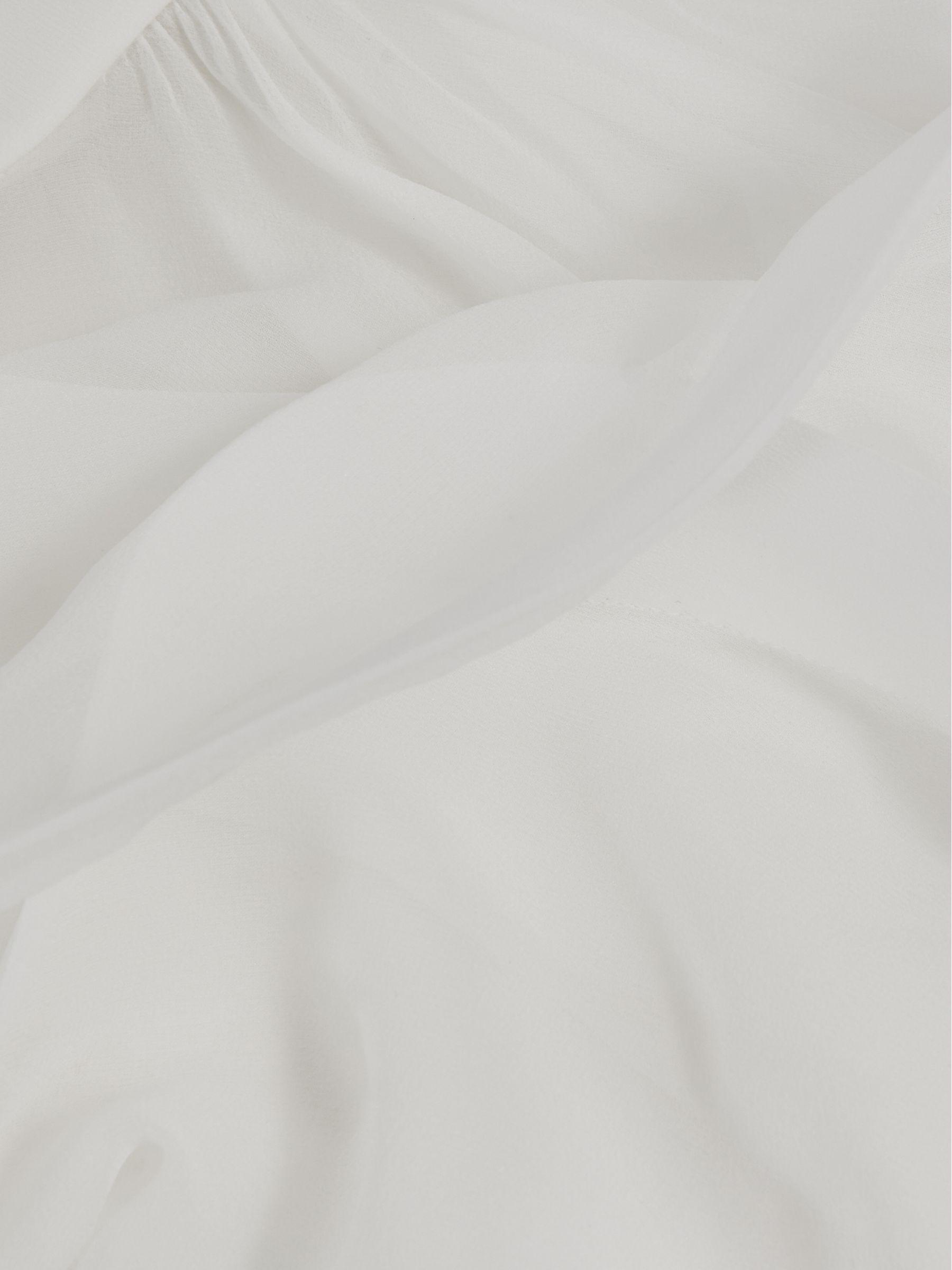 Silk Asymmetric-Ruffle Bandeau Top in Ivory Product Image