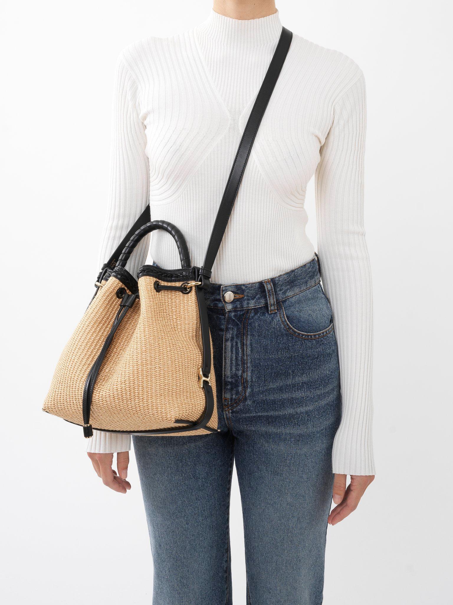 Marcie bucket bag in grained leather Product Image