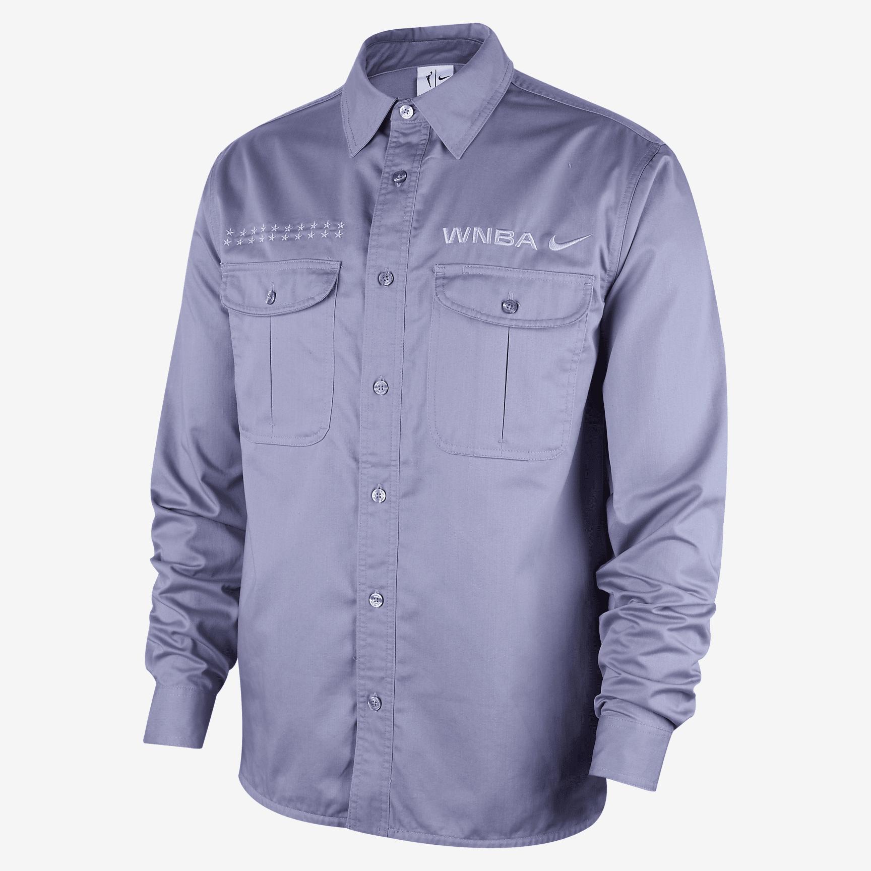 WNBA 2024 All-Star Weekend Men's Nike Woven Long-Sleeve Button-Up Shirt Product Image