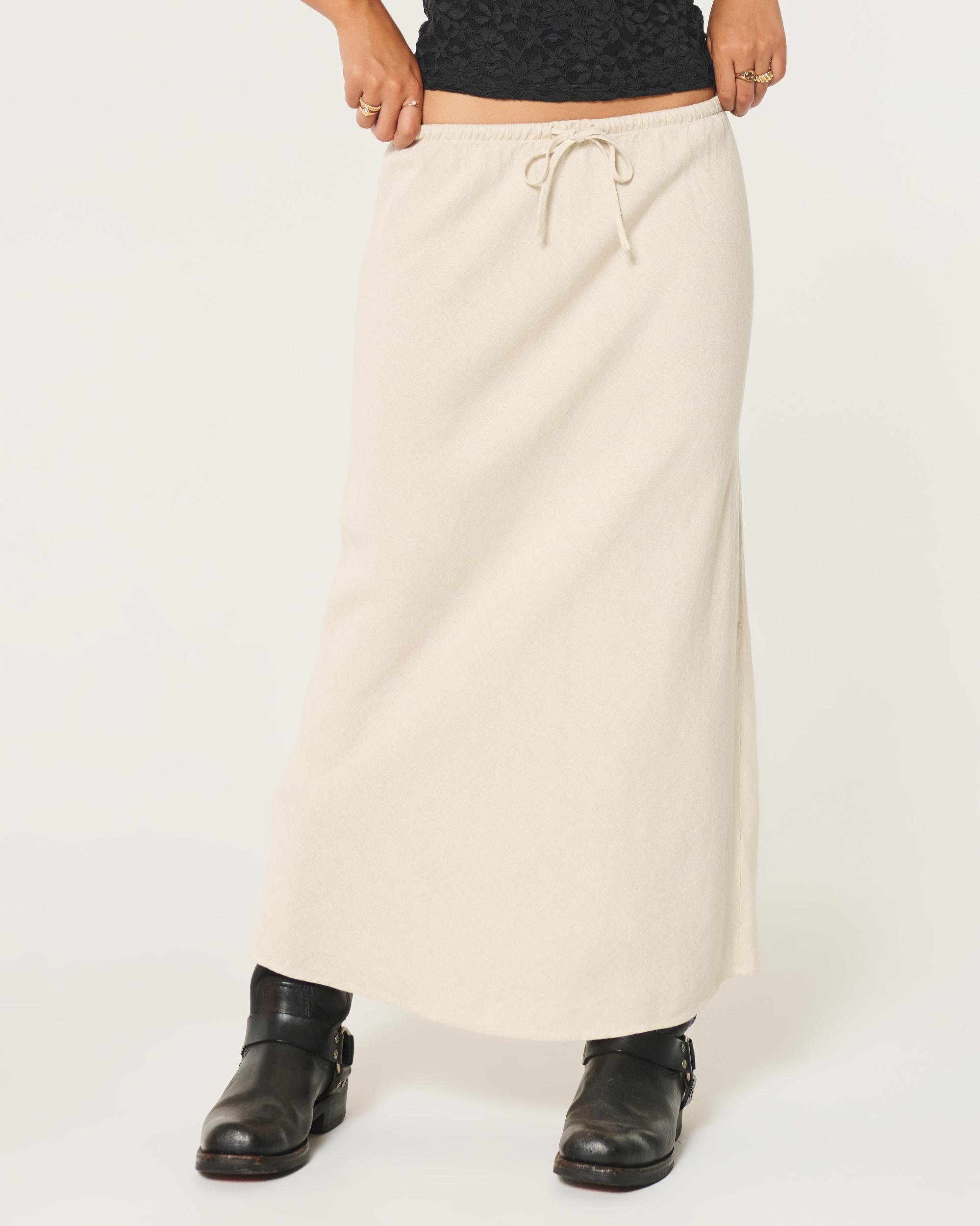 Linen Blend Maxi Skirt Product Image