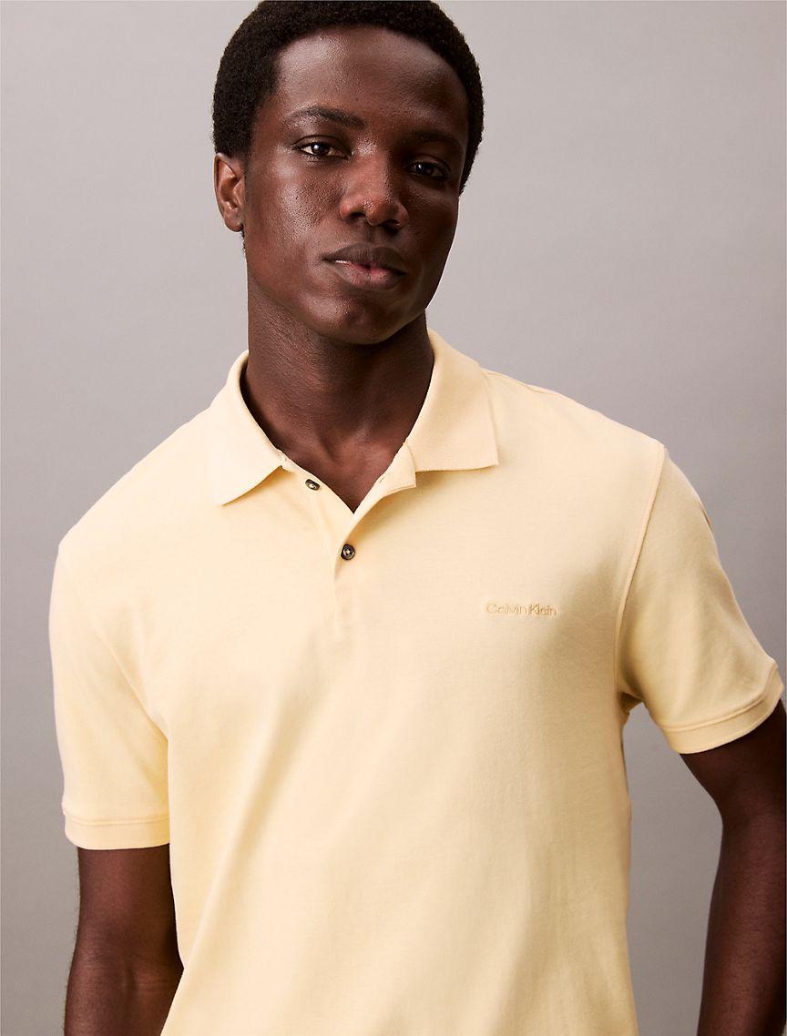 Calvin Klein Mens Liquid Touch Polo Shirt - Yellow Product Image