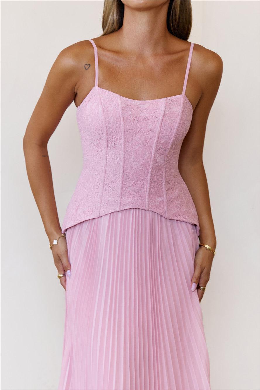Refined Shine Maxi Dress Pink Product Image