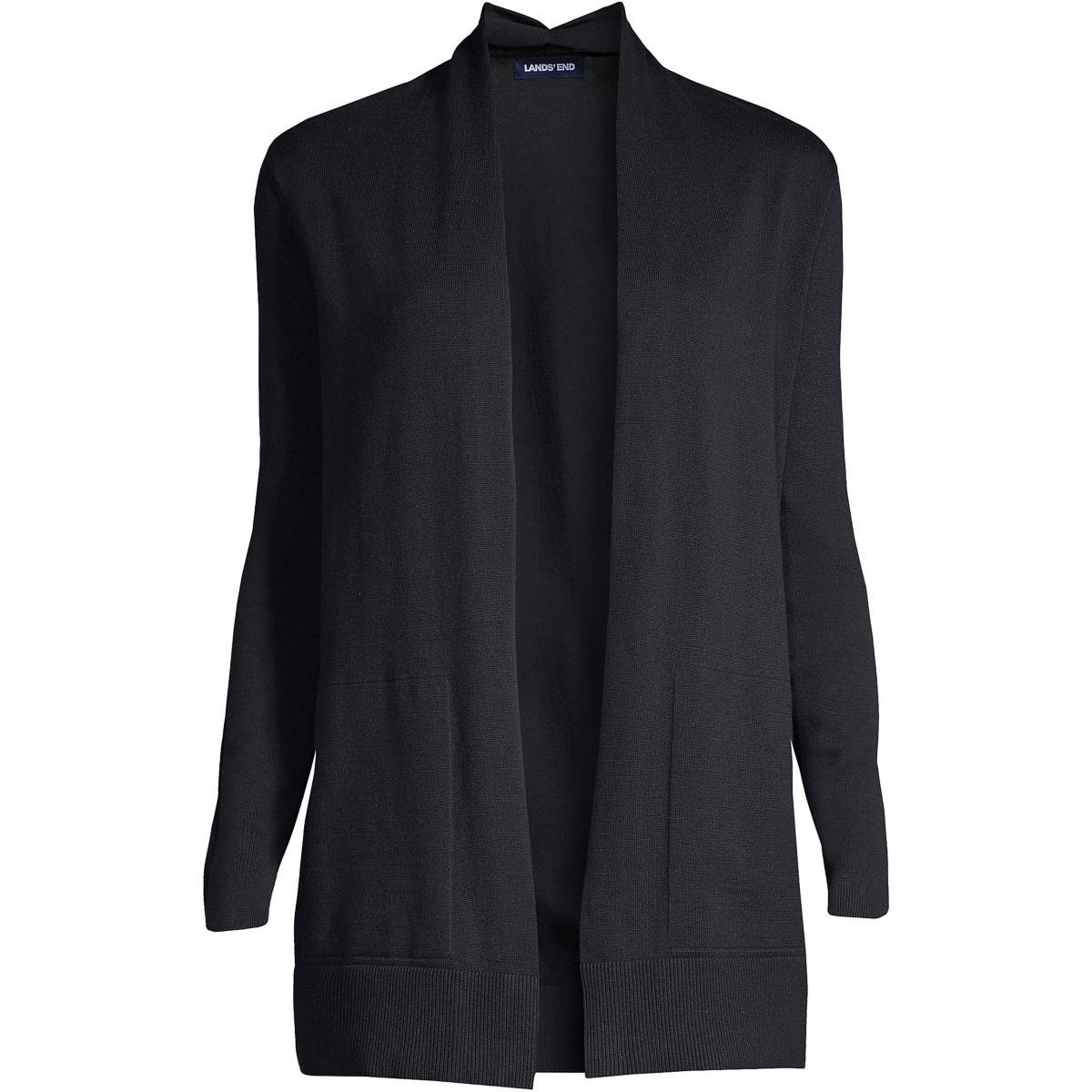 Women's Lands' End Open-Front Long Cardigan Sweater, Size: Medium, Radiant Blue Product Image