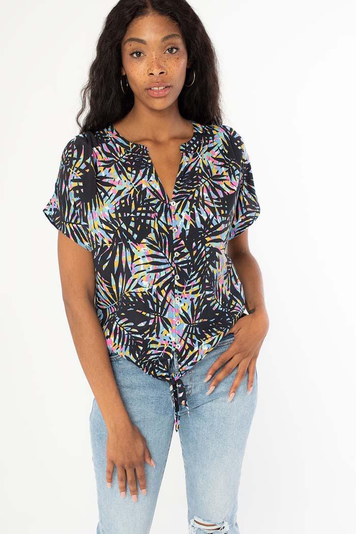 Dolman Sleeve Tie Front Top Product Image