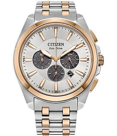 Citizen Eco-Drive Mens Peyton Two-tone Stainless Chrono Bracelet Watch Two Tone Product Image