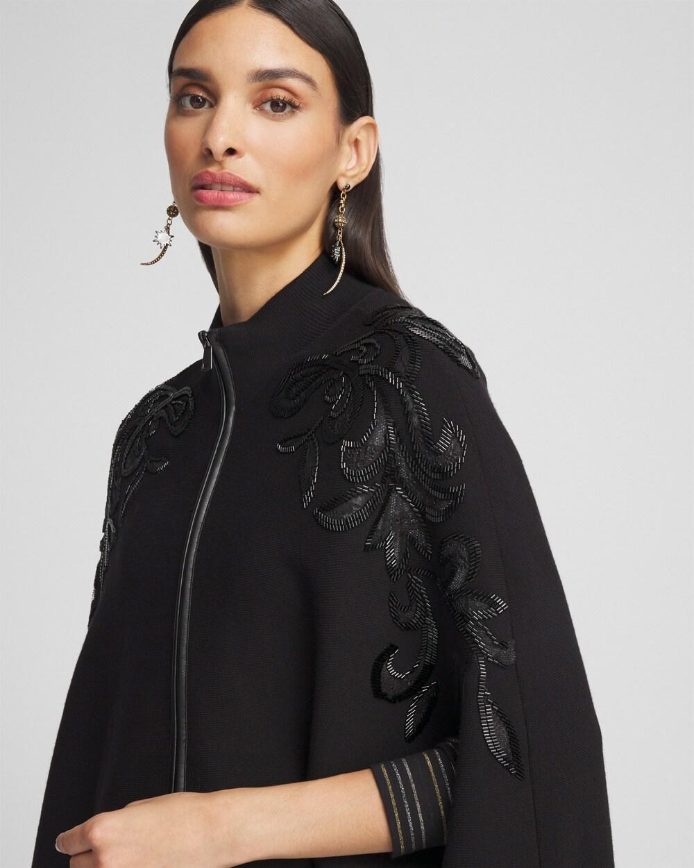 Embellished Zip Front Cape Product Image