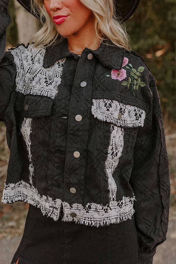 Boho Lifestyle Embroidered Jacket in Black Product Image