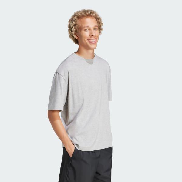 adidas Essentials Loose Fit 3 Bar Logo Tee White M Mens Product Image