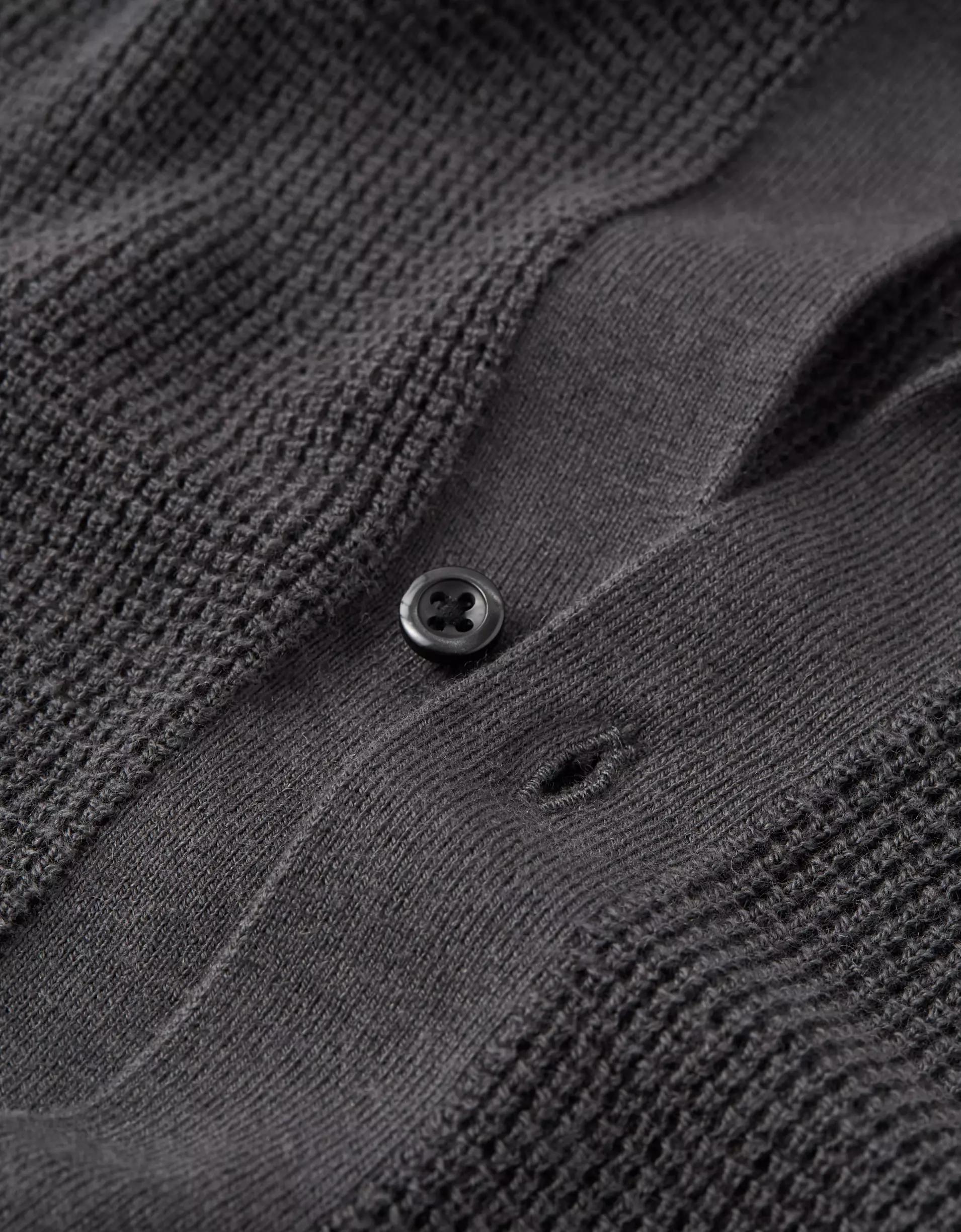 AE Weekend Waffle Button-Up Sweater Polo Shirt Product Image