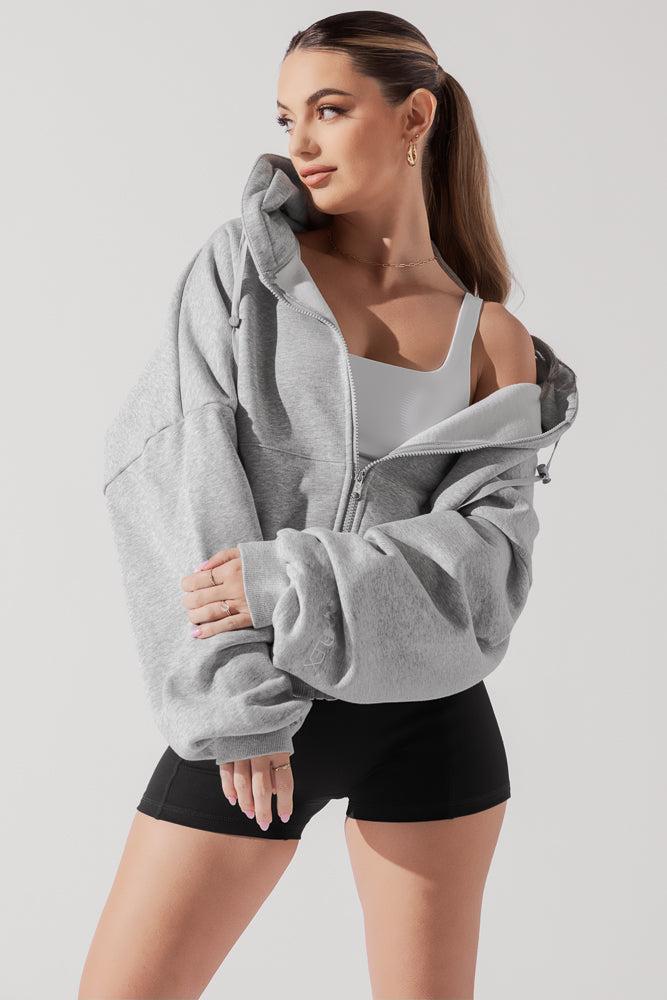Zip Cloud Hoodie - White Product Image