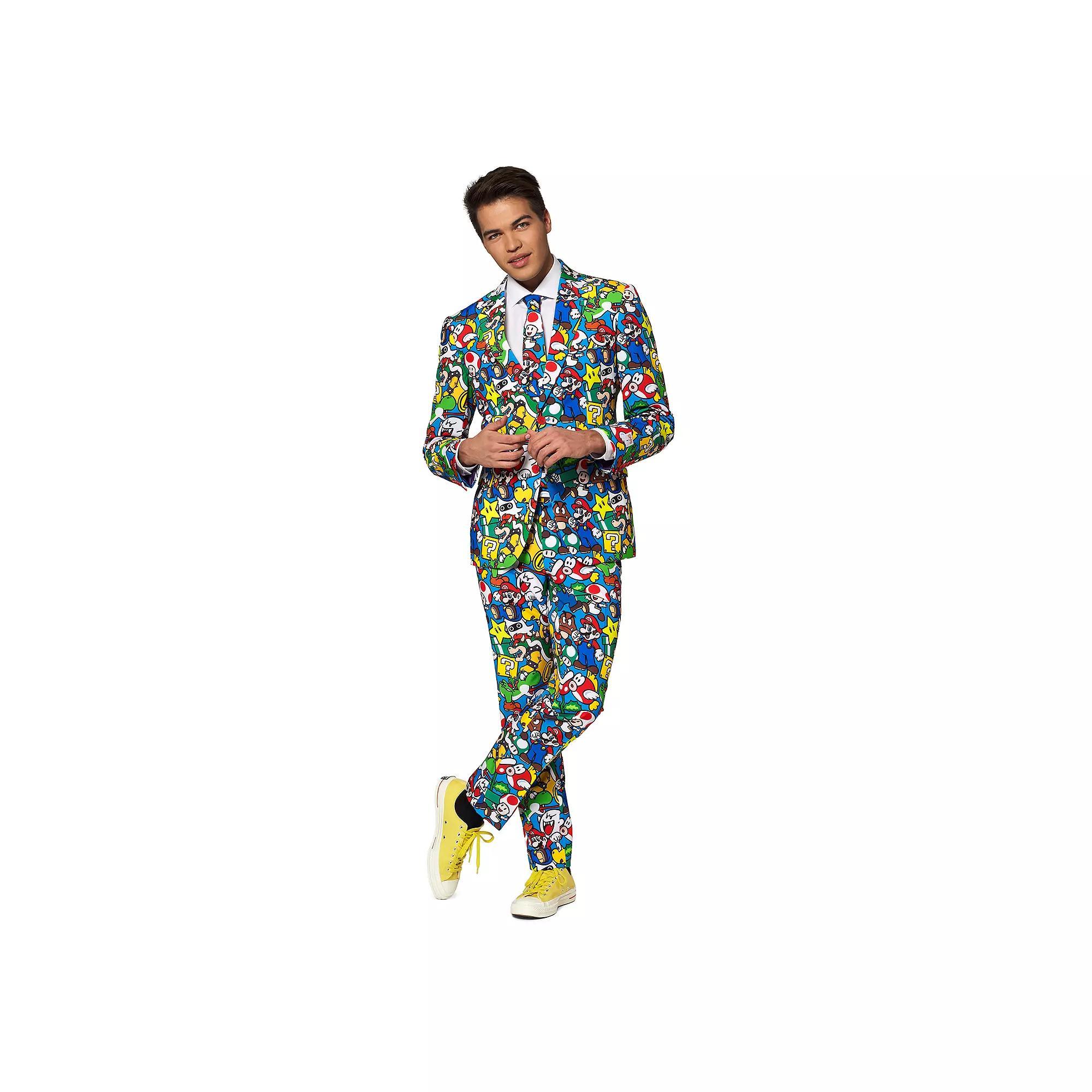 Mens OppoSuits Pac-Man Slim-Fit Suit & Tie Set Product Image