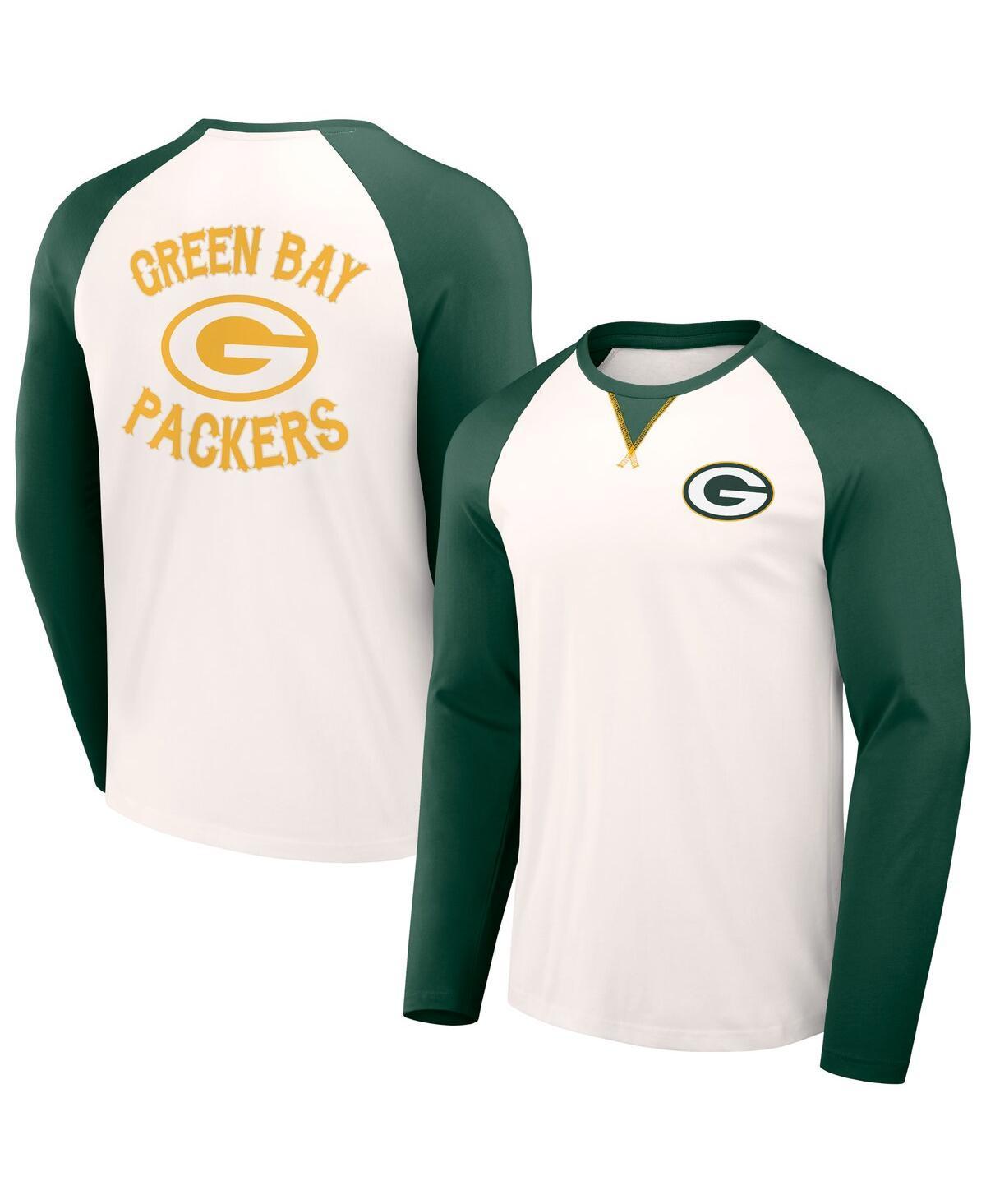 Men's NFL x Darius Rucker Collection by Fanatics Cream/College Navy Seattle Seahawks Long Sleeve Raglan T-Shirt, Size: 2XL, Beige Product Image