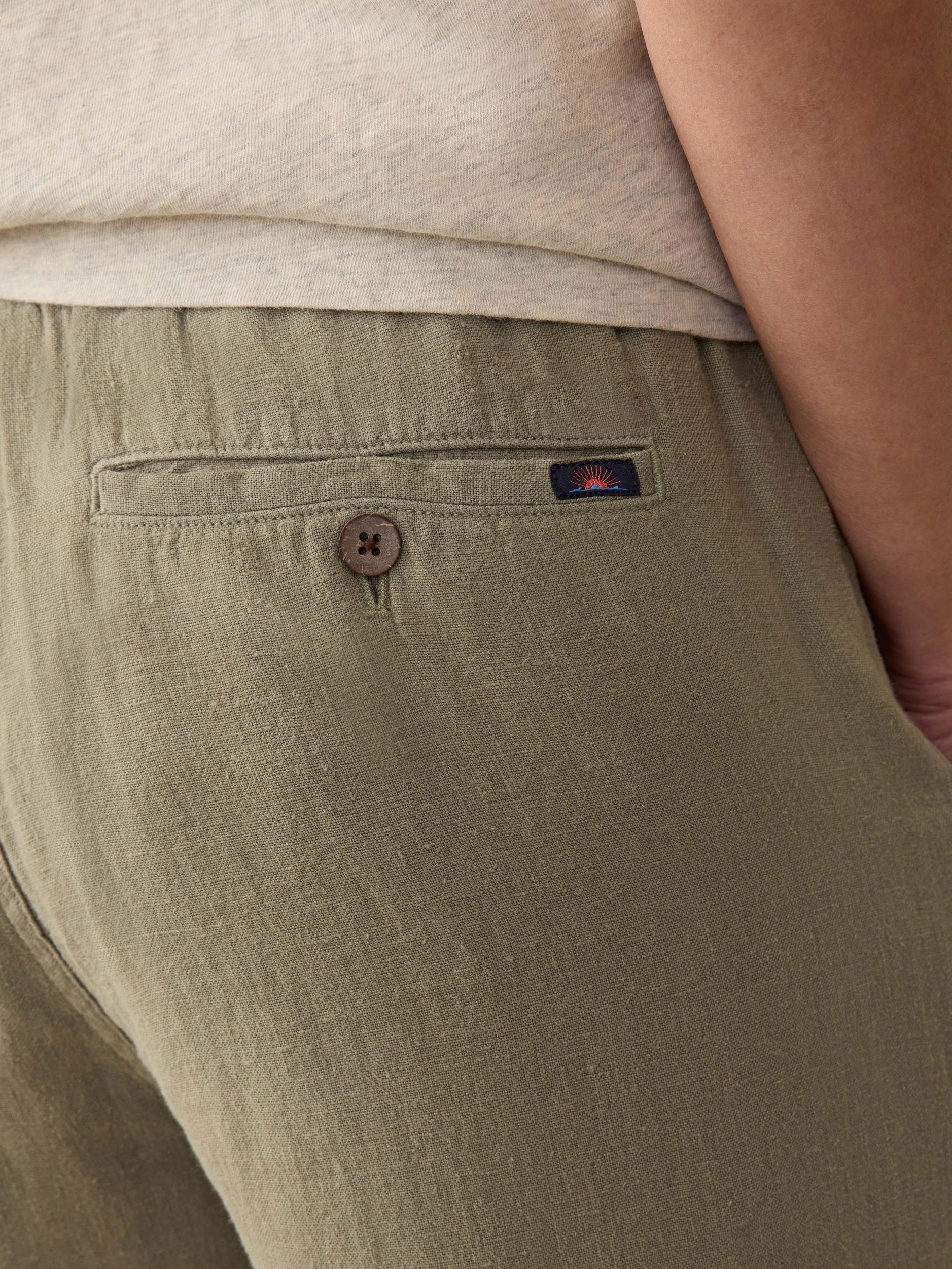 Linen Drawstring Pant - Canyon Olive Male Product Image