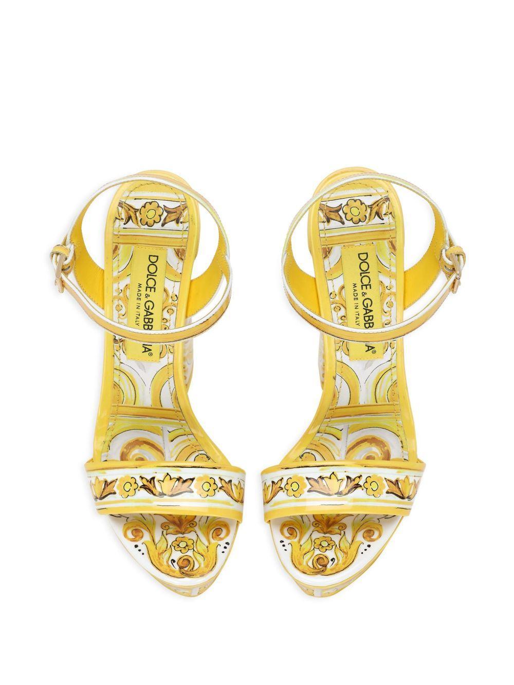 105mm Majolica-print platform sandals Product Image
